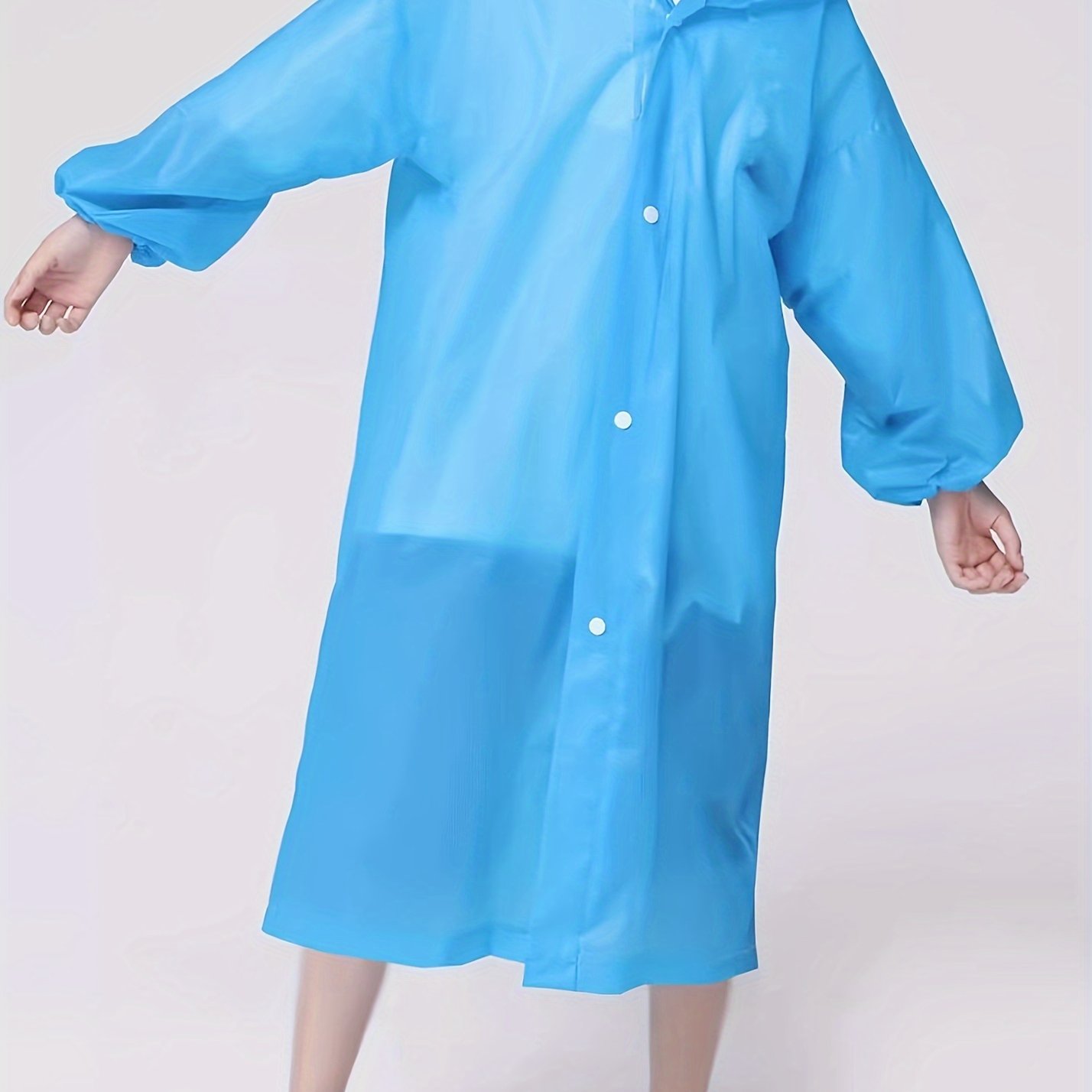 1pc Raincoat, Hooded Raincoa, Thickened Fashionable Raincoat, Reusable Raincoat, Transparent, Portable, Backpackable, And Hiking Raincoat For Boys And Girls