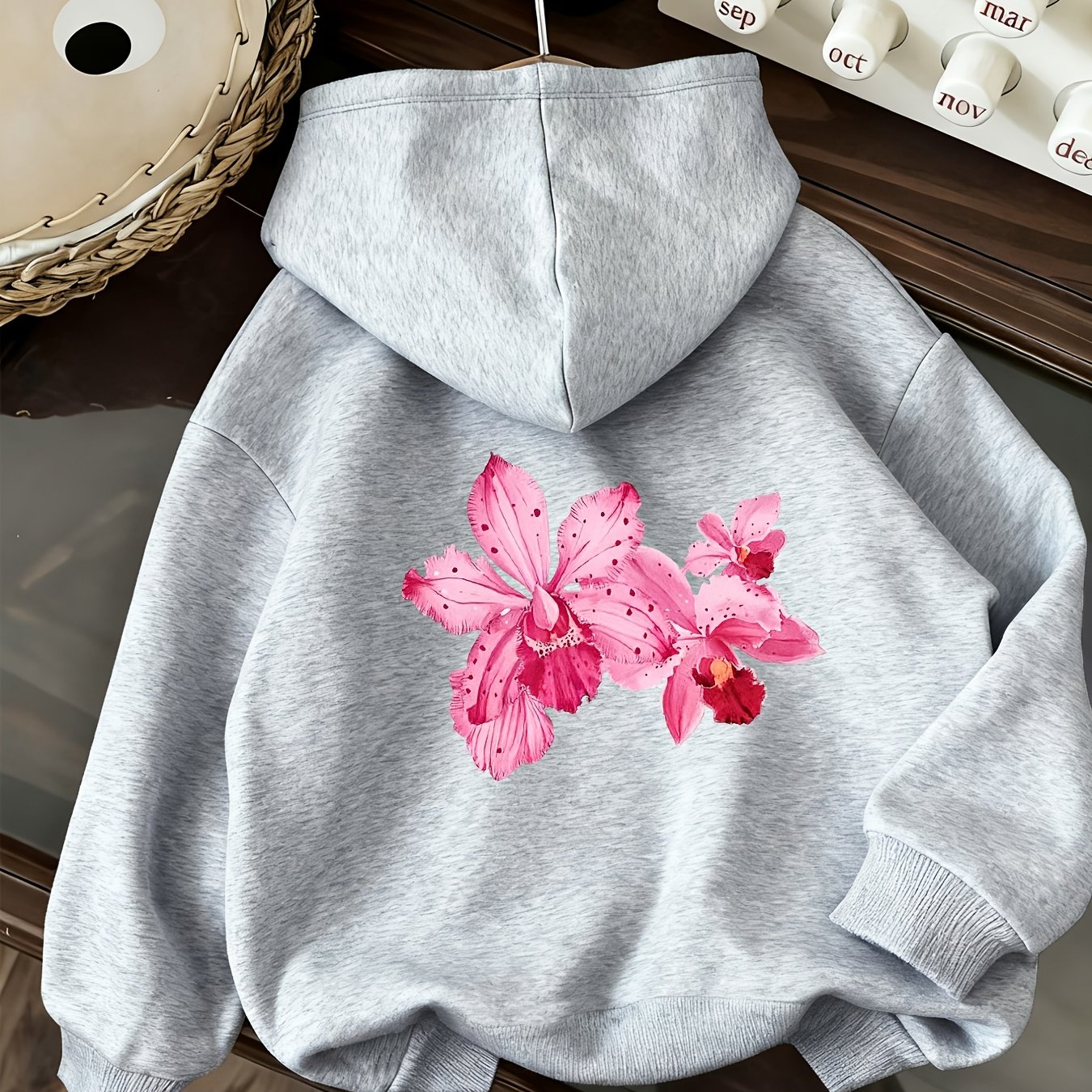 TEMU Women's Fashion Hooded Drawstring Sweatshirt, Autumn And Winter Lined, Pattern Printed Hoodie, Suitable For Autumn And Winter, Women's Clothing