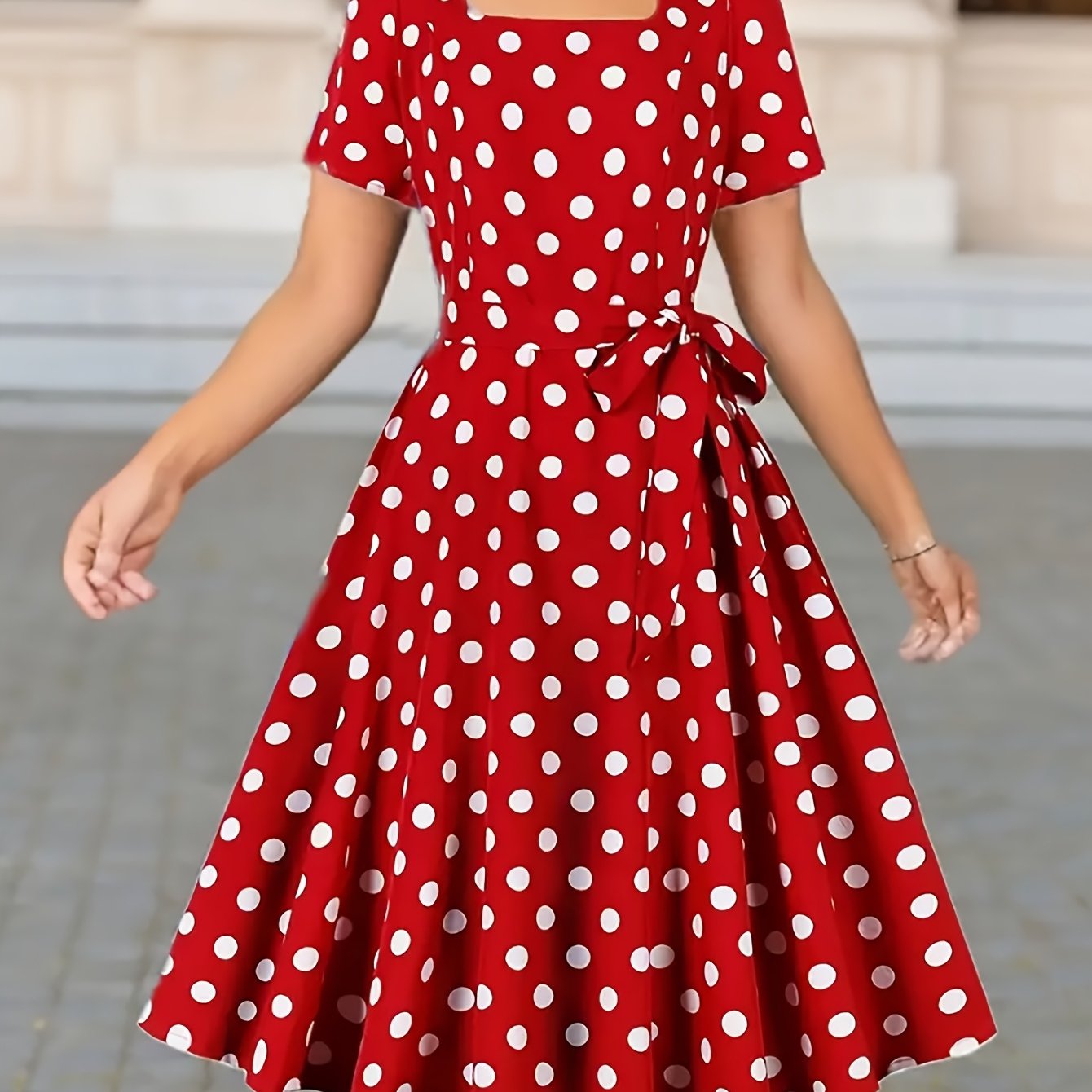 Polka Dot Neck Dress