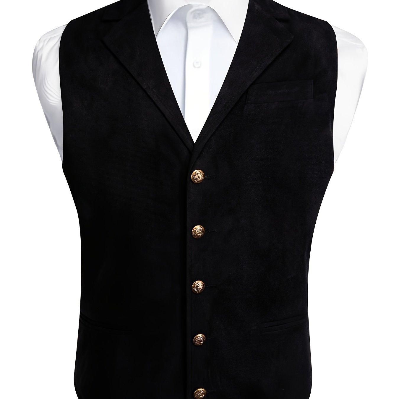TEMU Men's Fashion Notched Lapel Vest, Plus Size