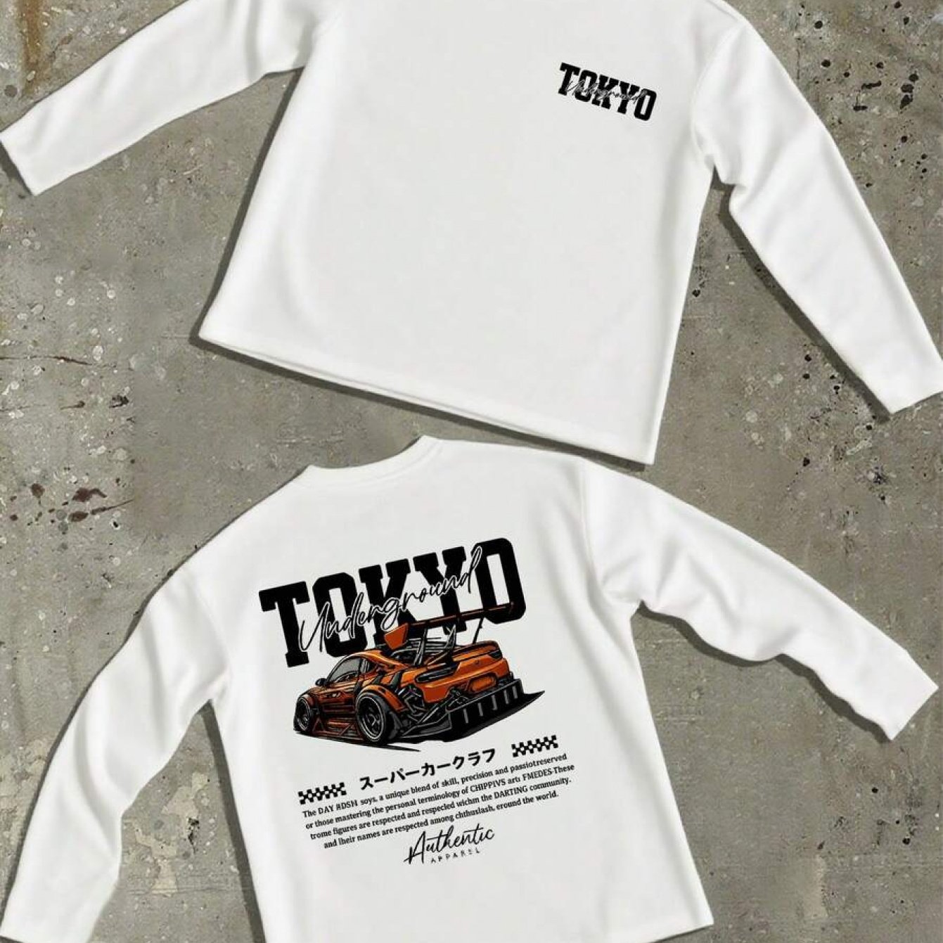 TEMU Men's Casual Art Design Heat Transfer Print T-shirt, Polyester Crew Neck Long Sleeve Pullover, Loose Fit