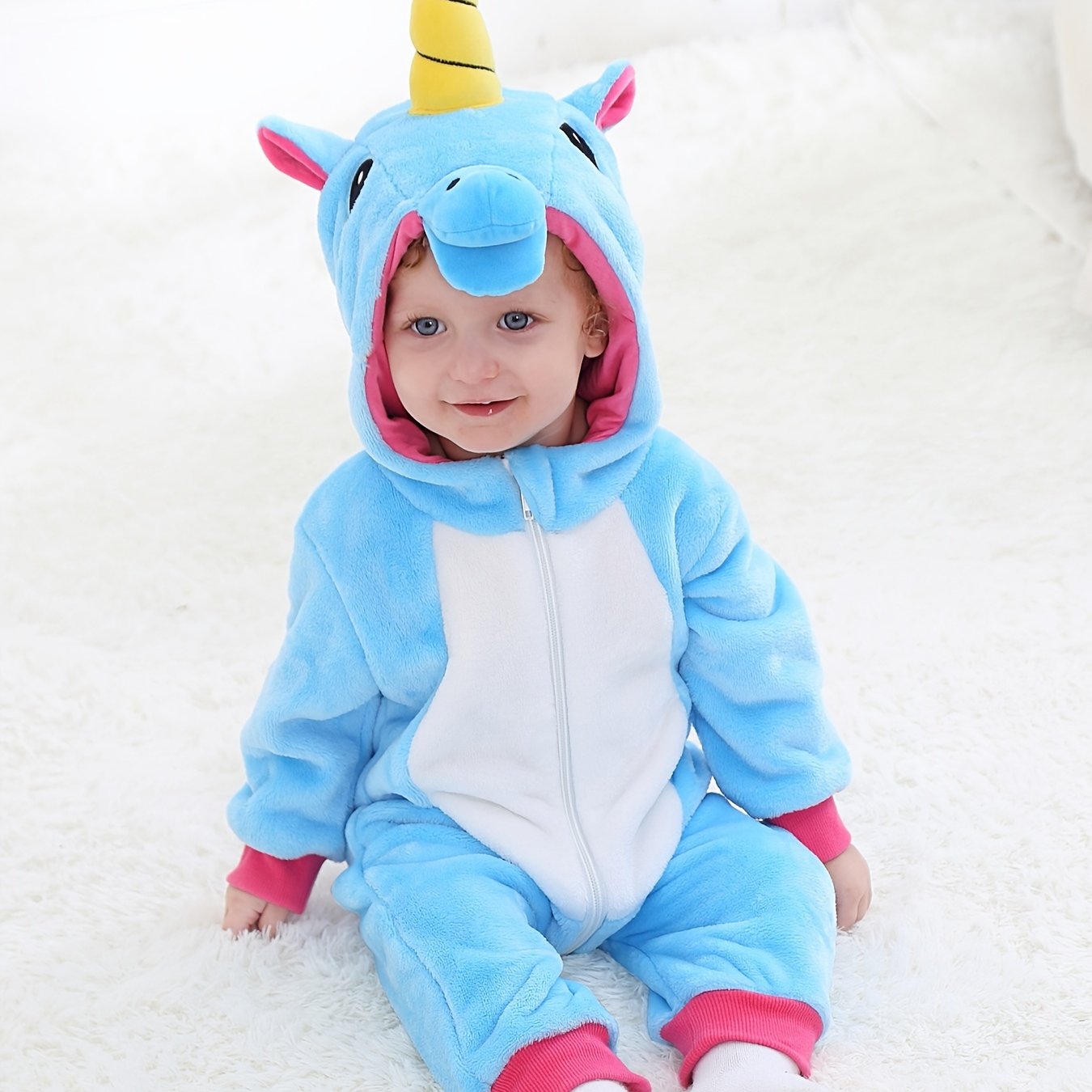 Super Cute Animal Shape Unisex Baby's Costume Winter Autumn Thick Hooded  Romper Halloween Cosplay Jumpsuit