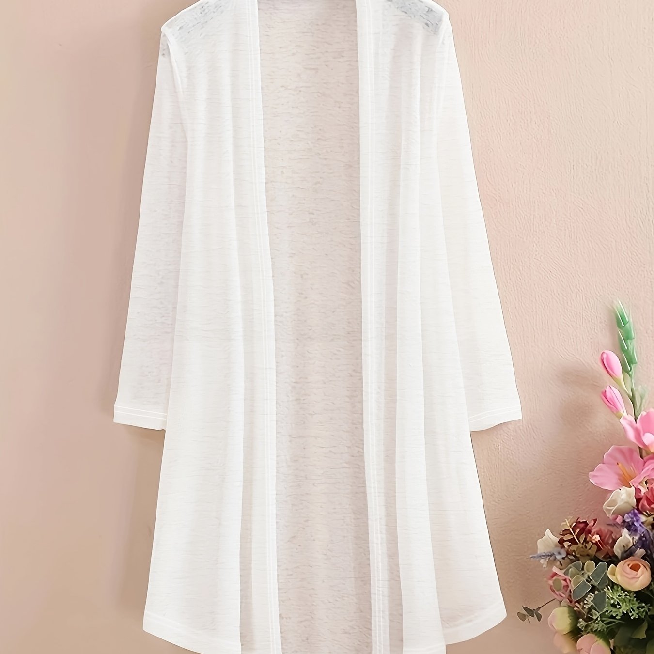 E-shop Plus Size - Plus Size - Zielgerichtete Entwicklung Frühling Sommer Herbst Damen Langer Einfarbiger Strickjacken