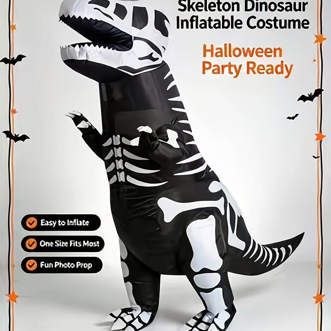 Image of Icidog Halloween Costume Carnival Party Set Skeleton Inflatable Costume Adult Party Onesie
