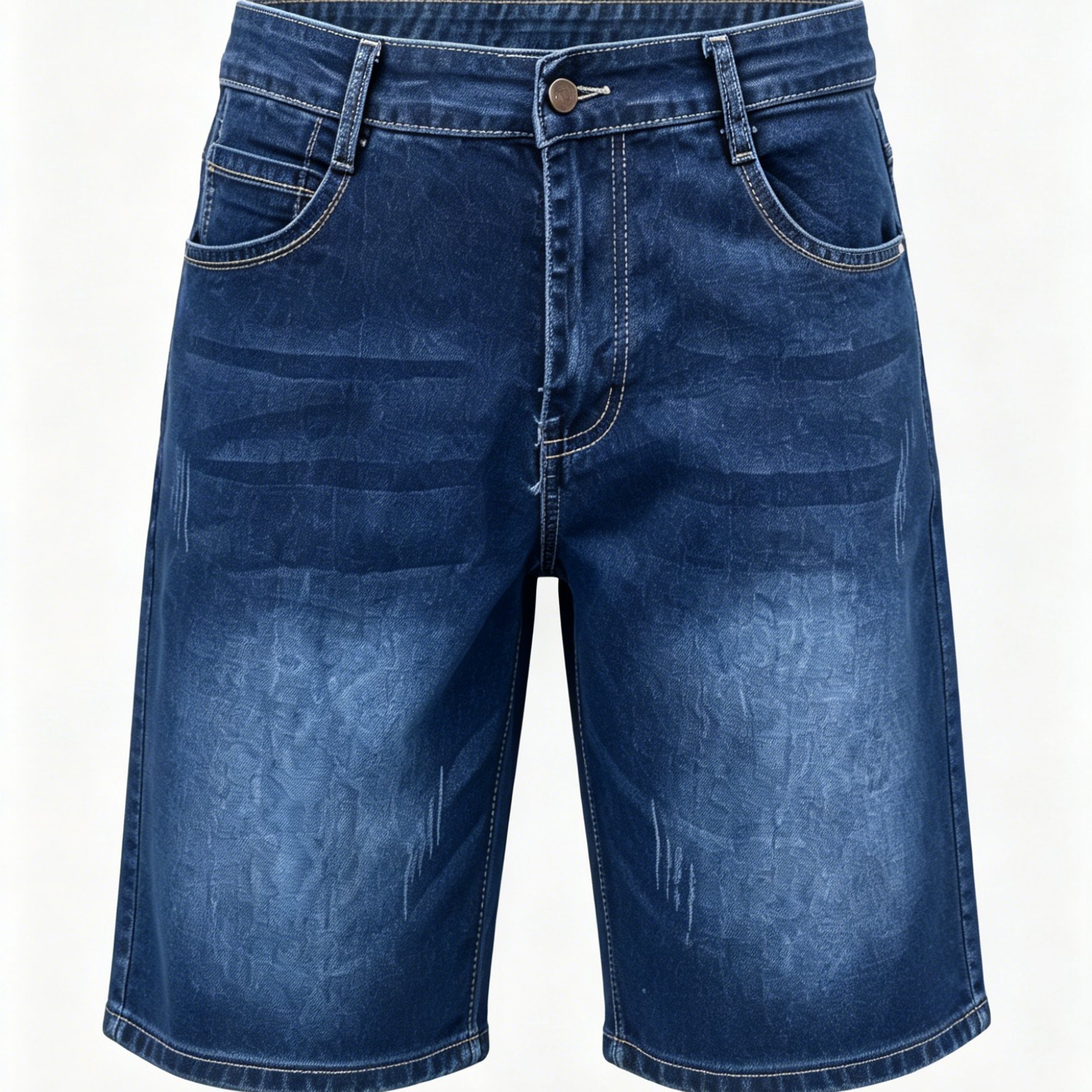 TEMU [allsro] And Summer Bermuda Denim Shorts For Men. Vintage Style Fits With Heavy Wash Treatment. Loose Straight Five-inch Cut Suits Casual