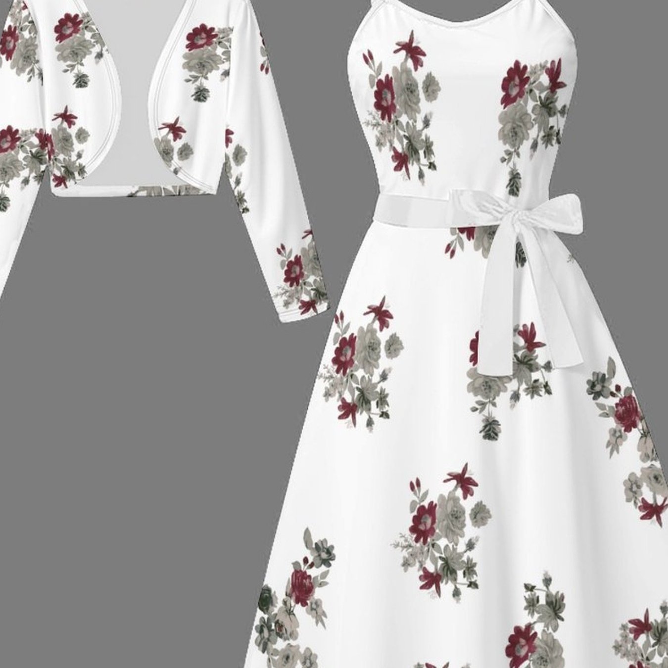 Women's Fashionable, Elegant, And High-end Long-sleeved Jacket And Lace-up Cinched Waist Dress Set Is Versatile, Easy, And . To Worry About Matching, Just As A Set Out . Comfortable And Photogenic