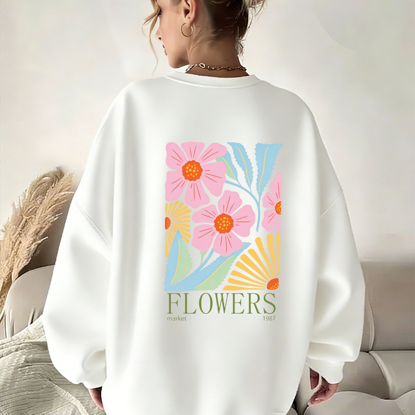 Women's 2026 Spring/fall Letter Print Round-neck Long-sleeve Relaxed-fit Sweatshirt Versatile For Street Style, Y2k, Parties, Vacations, The Beach, Home, And Travel