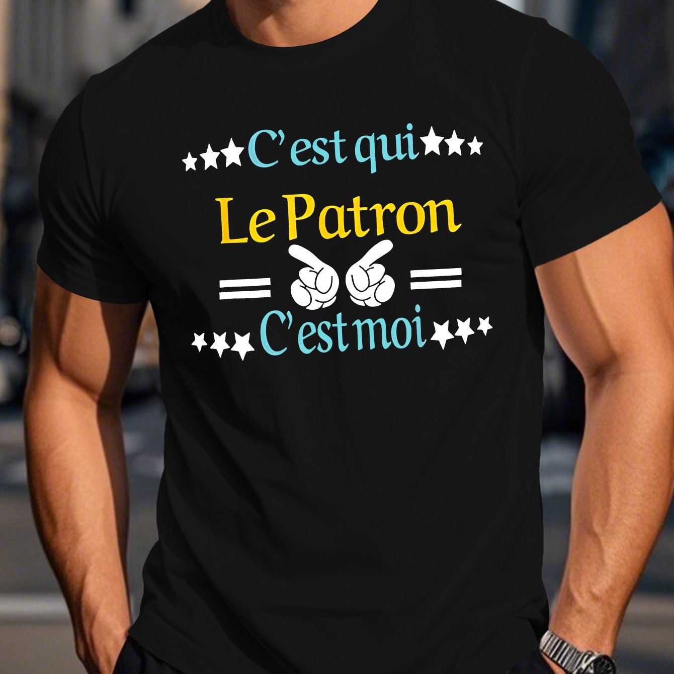 TEMU T-shirt humoristique français pour homme à manches courtes, haut d'été
