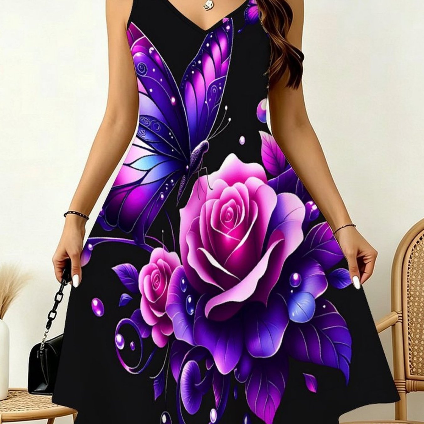 Plus Size - Ladies' Fashionable Large-sized Vest Dress, With A Double , Stylish, Elegant, And Versatile