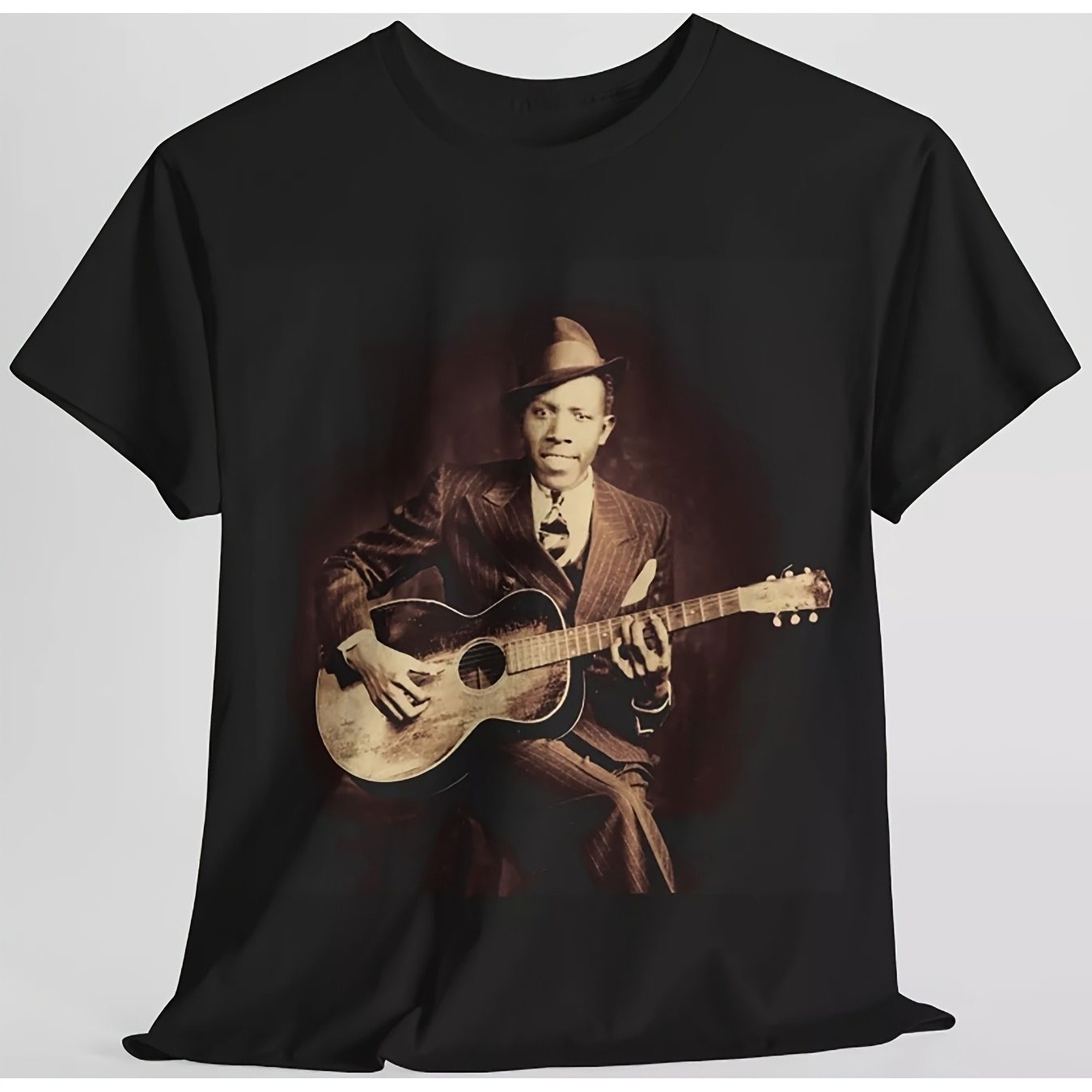 TEMU Men's Robert Graphic T-shirt - 230gsm Heavyweight 100% Relaxed Fit Short Sleeve Round Neck Tee With Iconic , Ideal Gift For Fans & Music Lovers,