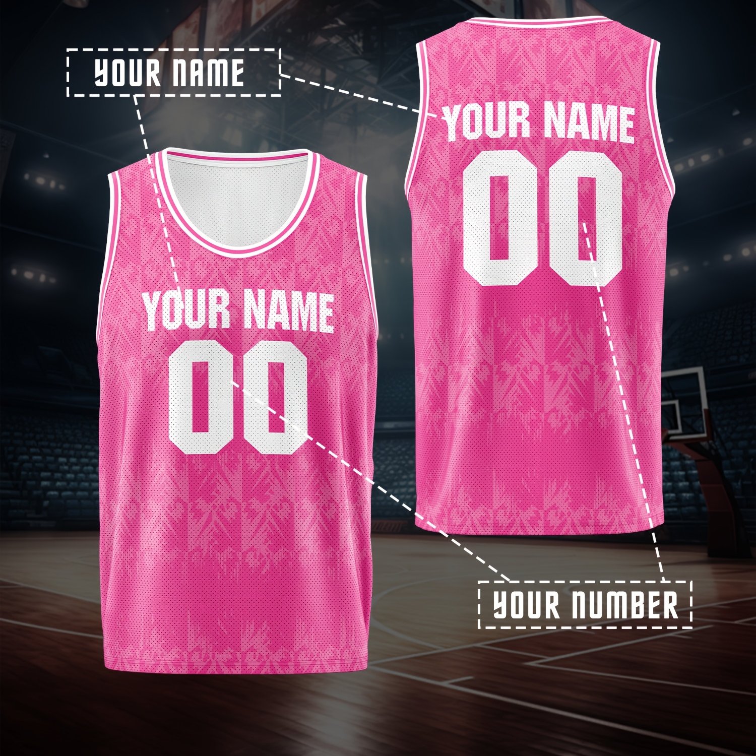 TEMU Custom Name And Number Basketball Vest | Casual Crew Neck, Stretch Fabric, Regular Fit, Ideal For And Leisure Activities