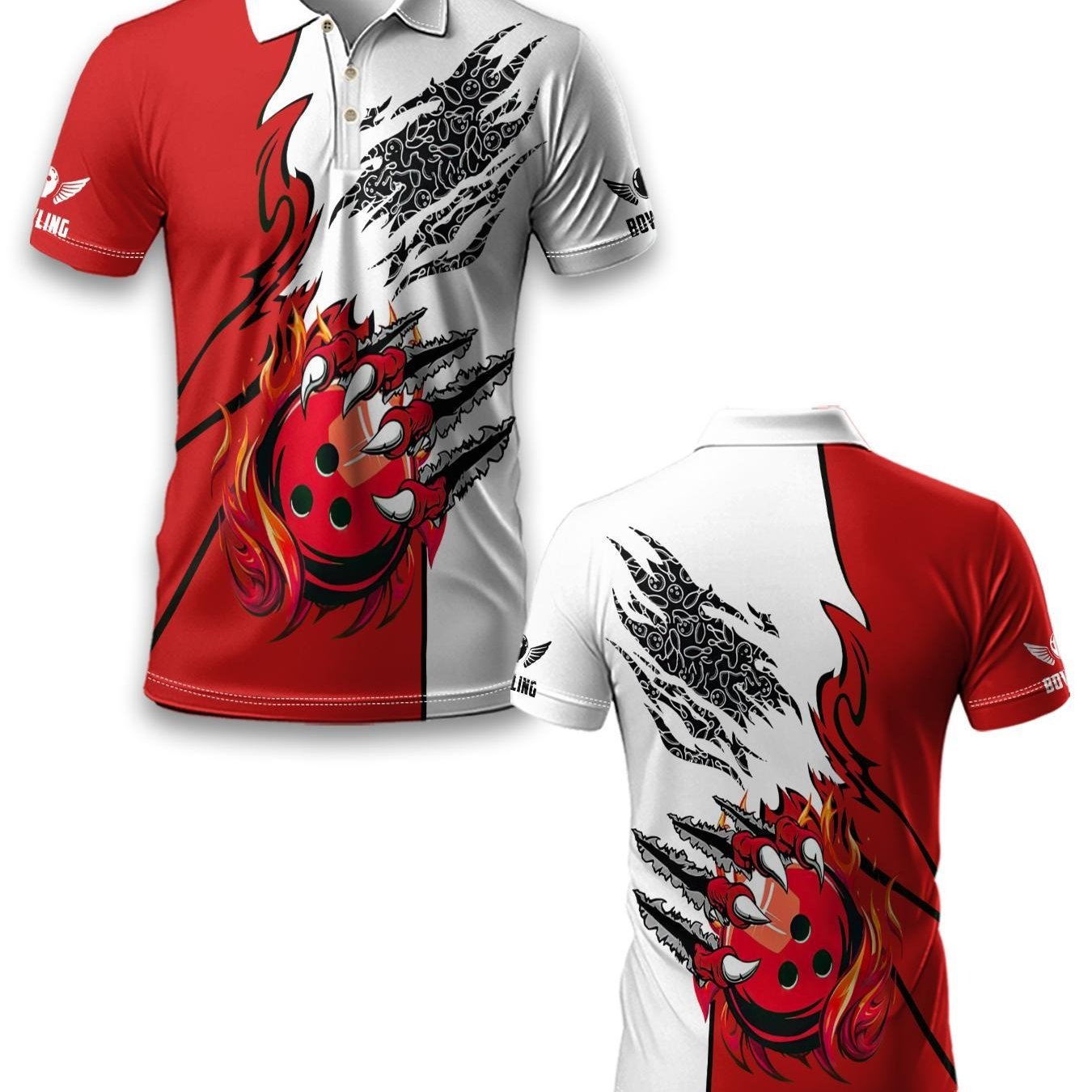 TEMU [printed Design â Not Textured] Men's New Casual Fashion Short-sleeve Shirt, Men's Fun Bowling Print Short-sleeve , Suitable For Daily Casual