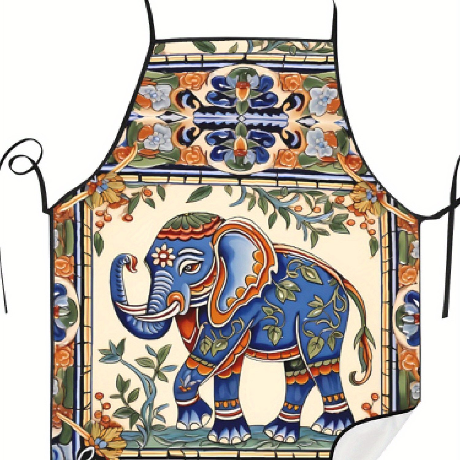 Thai Elephant Apron Woman Printed 2d Print Design