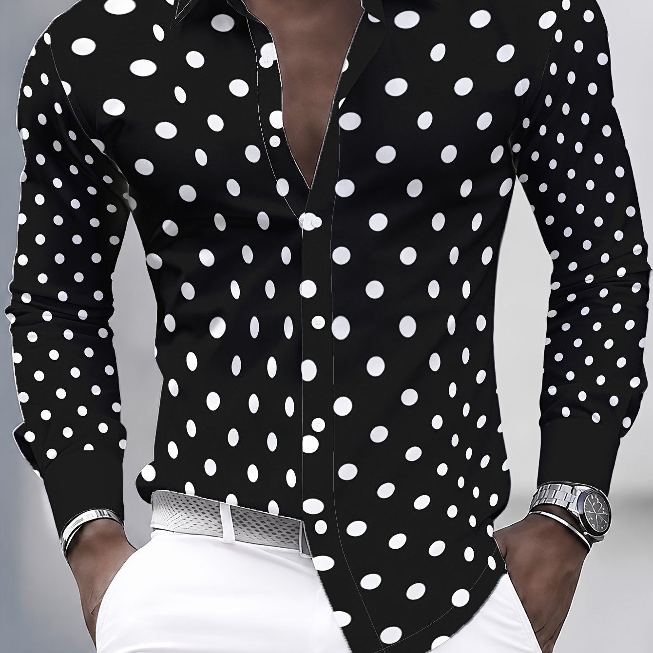 TEMU Camisa casual de otoño para hombre con estampado de moda [Diseño estampado – No texturizado]