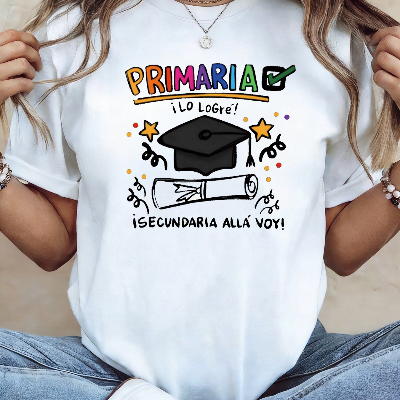 TEMU Temáticos de Graduación Español PRIMARIA ¡Lo Logré Estampado para Mujer /Verano Camiseta Sesión de Fotos de Graduación, de Graduación, de