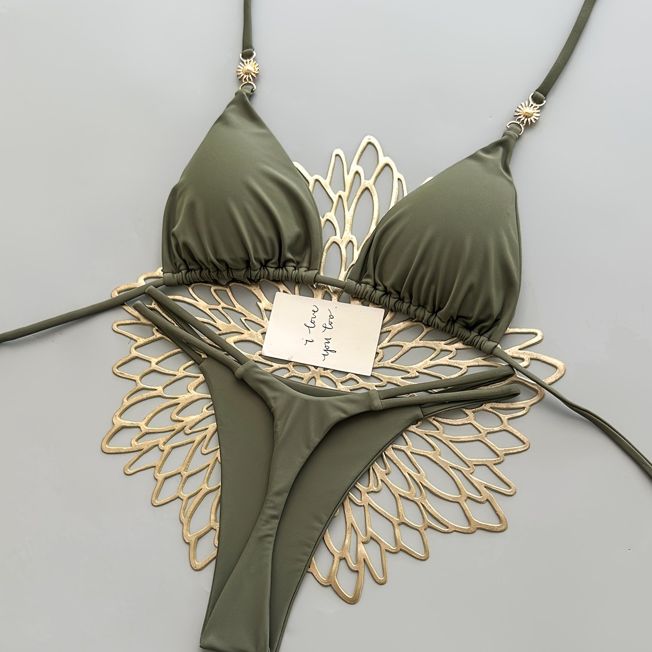 TEMU Women' Color Bikini Set, 2-piece Swimsuit