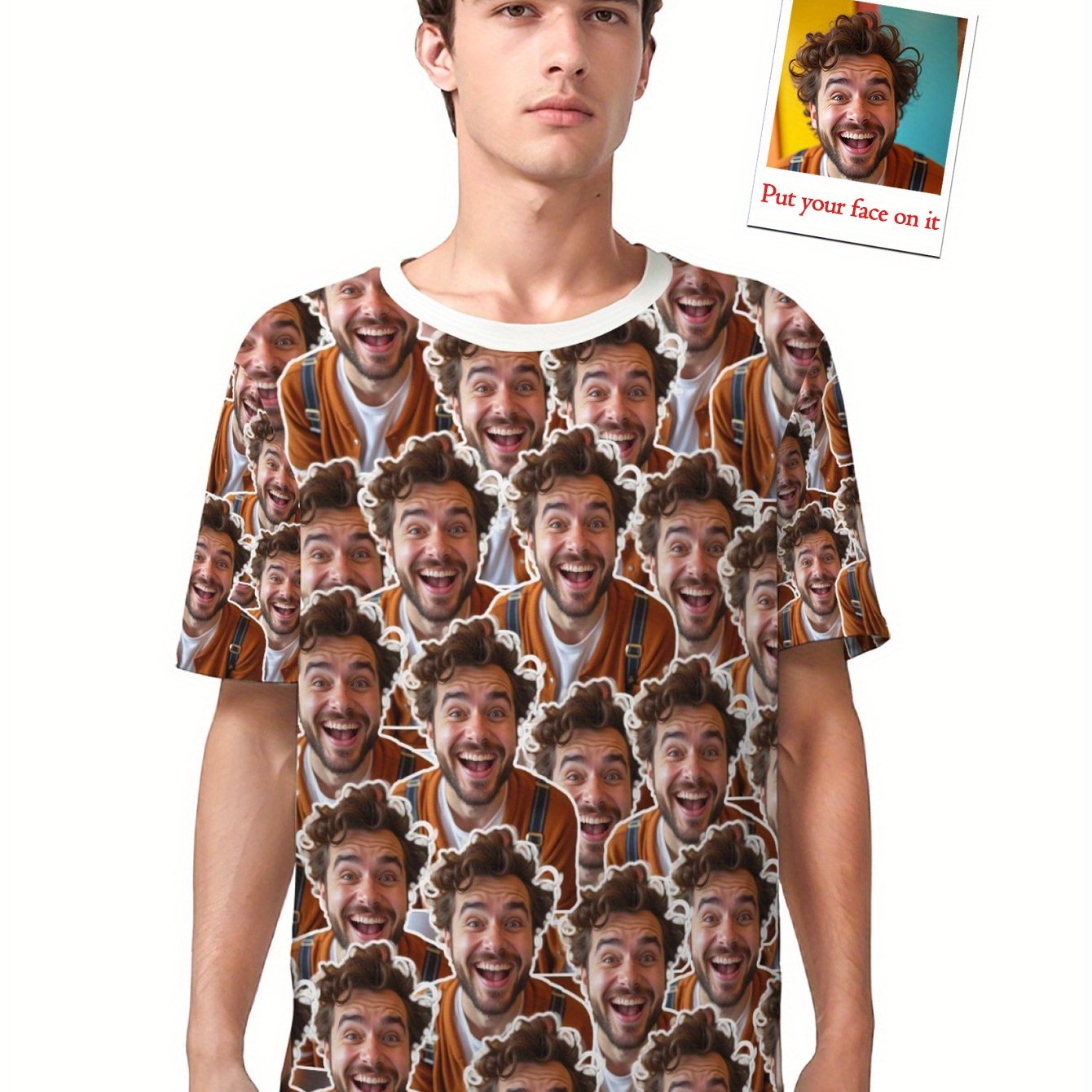 TEMU [custom]custom T-shirt Unisex Personalized T-shirt Round Neck Regular Fit Breathable Comfortable Summer Lightweight Top Suitable For Daily