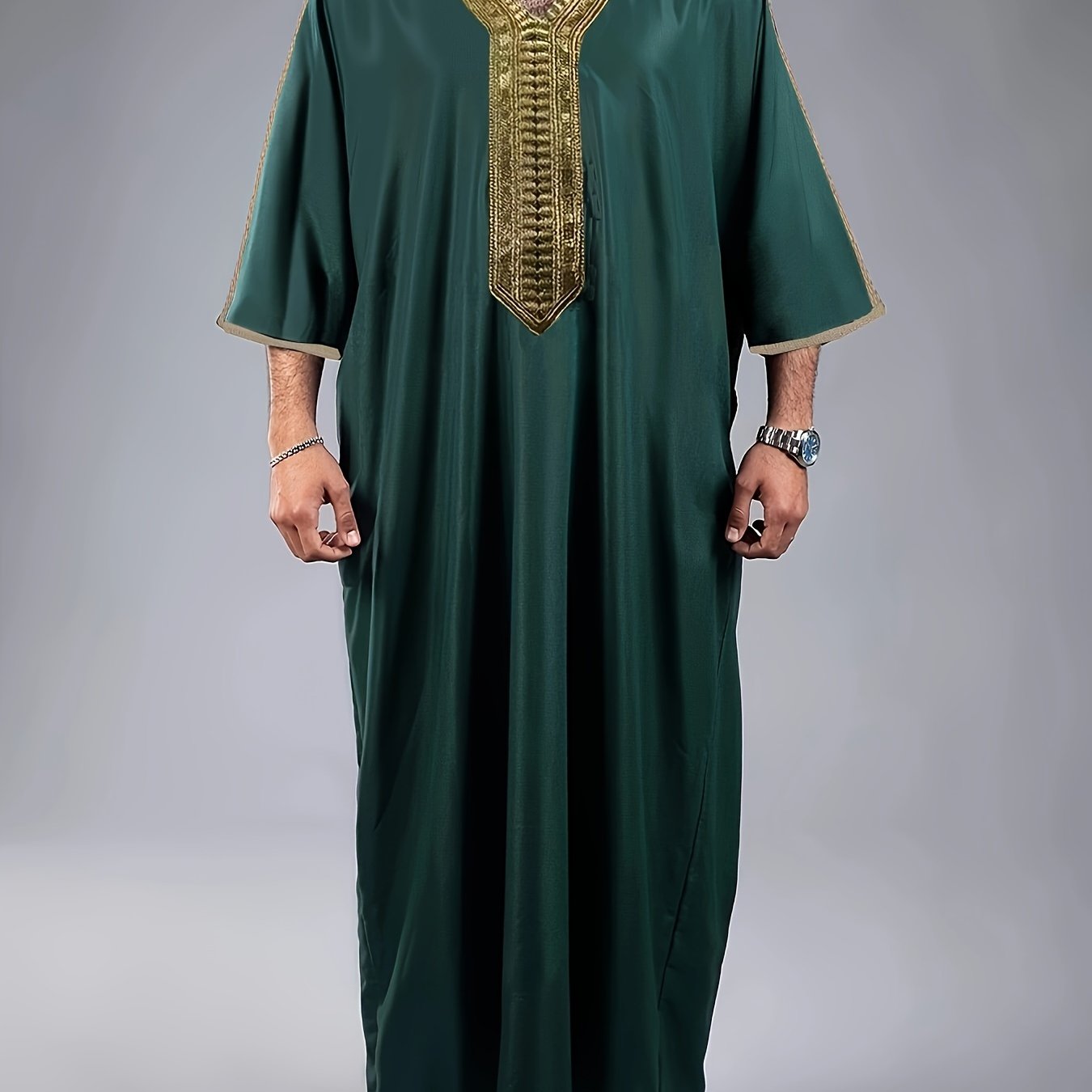 Image of Retro Men's Lace Robes In Solid Colors