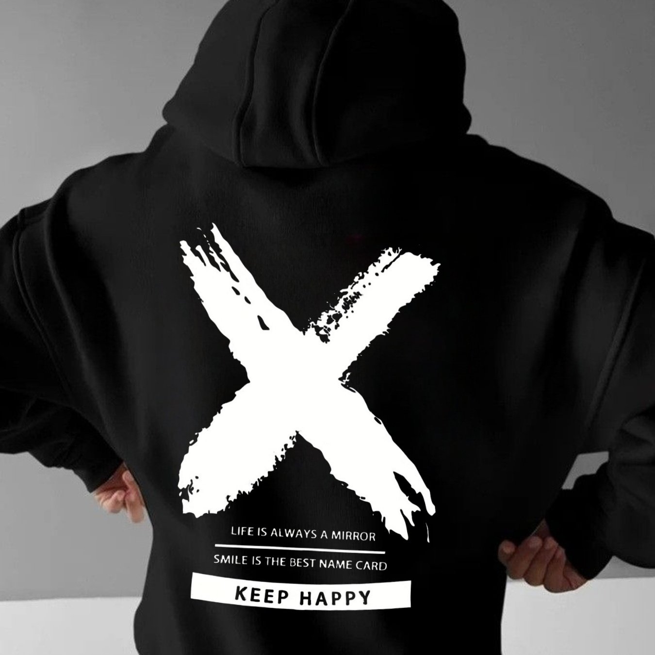 Men's Black Hoodie With Accent, Perfect For Daily Wear, Ideal For Fall & Winter, Trendy And Loose Fit Casual Wear For Fashionable Riders Aged 18-35
