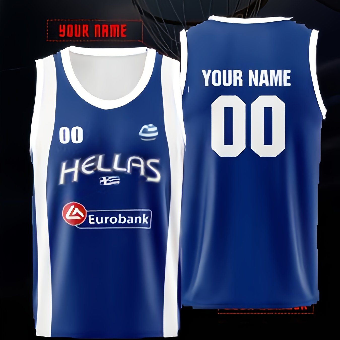 TEMU Greece, Group Individual Custom Name And Number, Basketball Jersey Athletic Wear Breathable Quick-dry Sports Casual, Personalized Party Summer