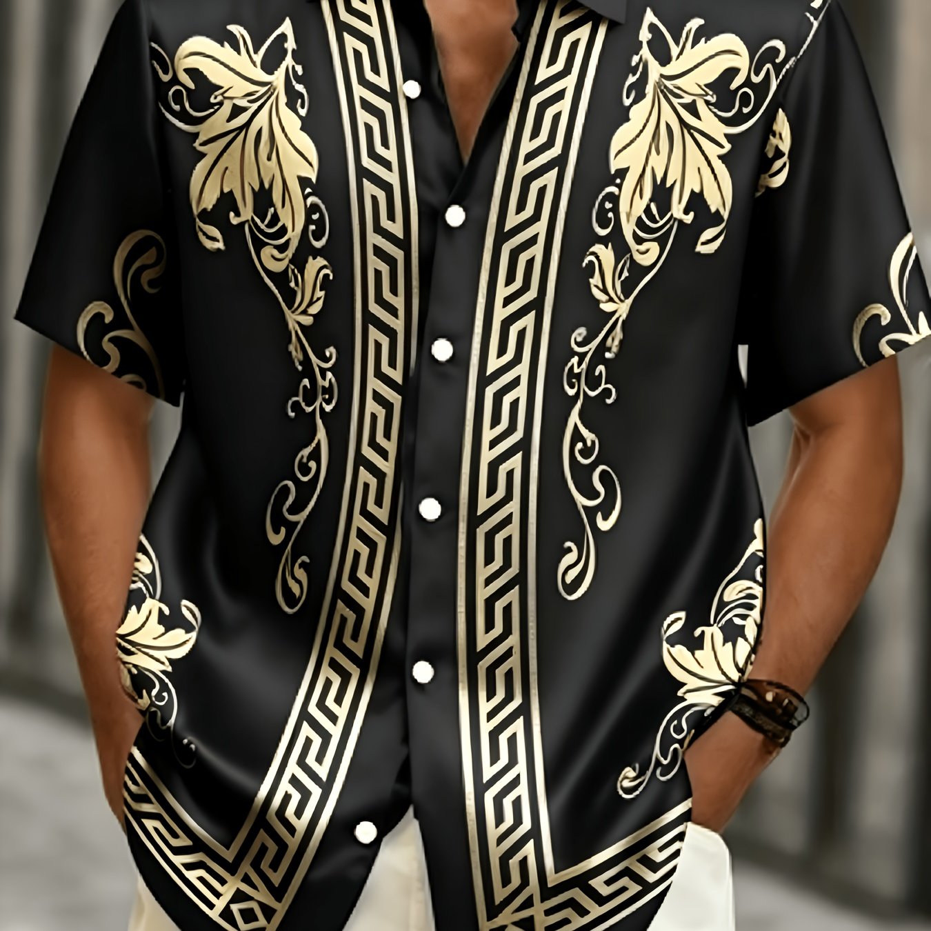 TEMU Latest Floral Print Summer Trend Short-sleeve Shirt, Pattern Theme Design, Casual Button-up Top, And , Comfortable, Breathable, And