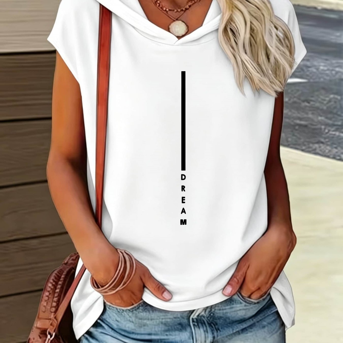 TEMU Loose-fit , Hooded Design With Printed Pattern, Comfortable And Versatile Style, New Summer Y2k Style Women's, Elegant, Fashionable, And