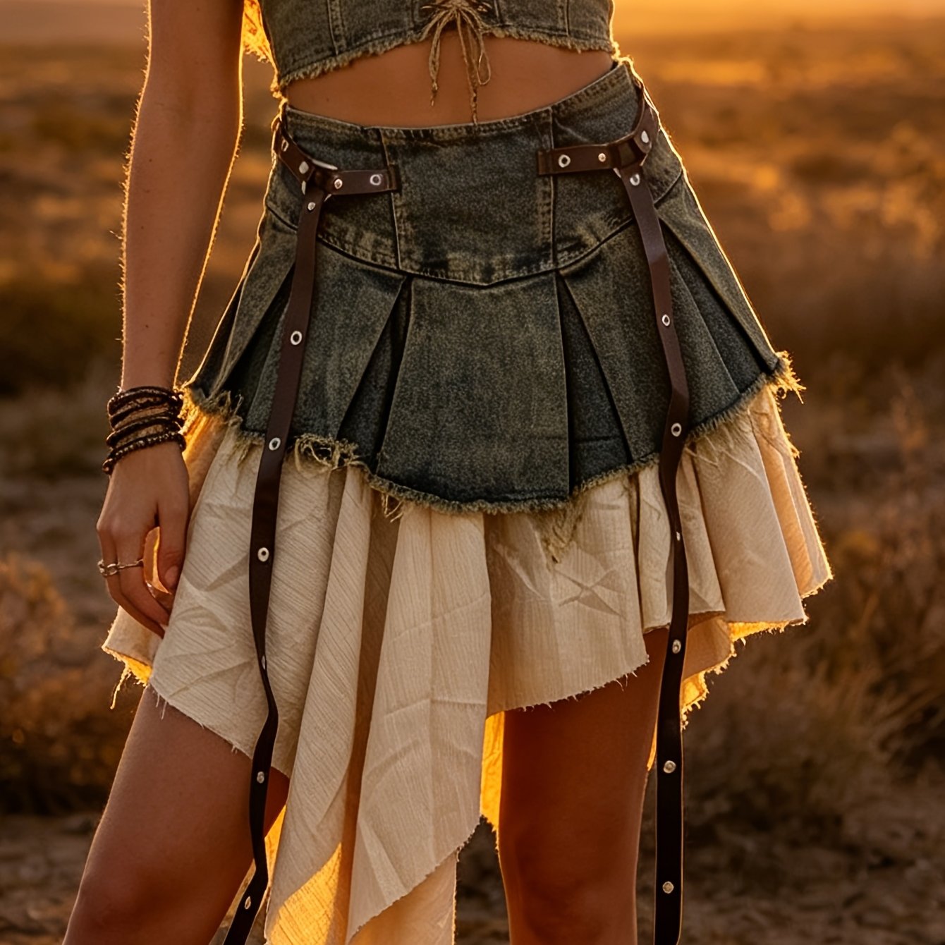 Spring/summer Style Blue High-waisted A-line Mini Skirt, Suitable For Petite Women, With An Asymmetrical Design