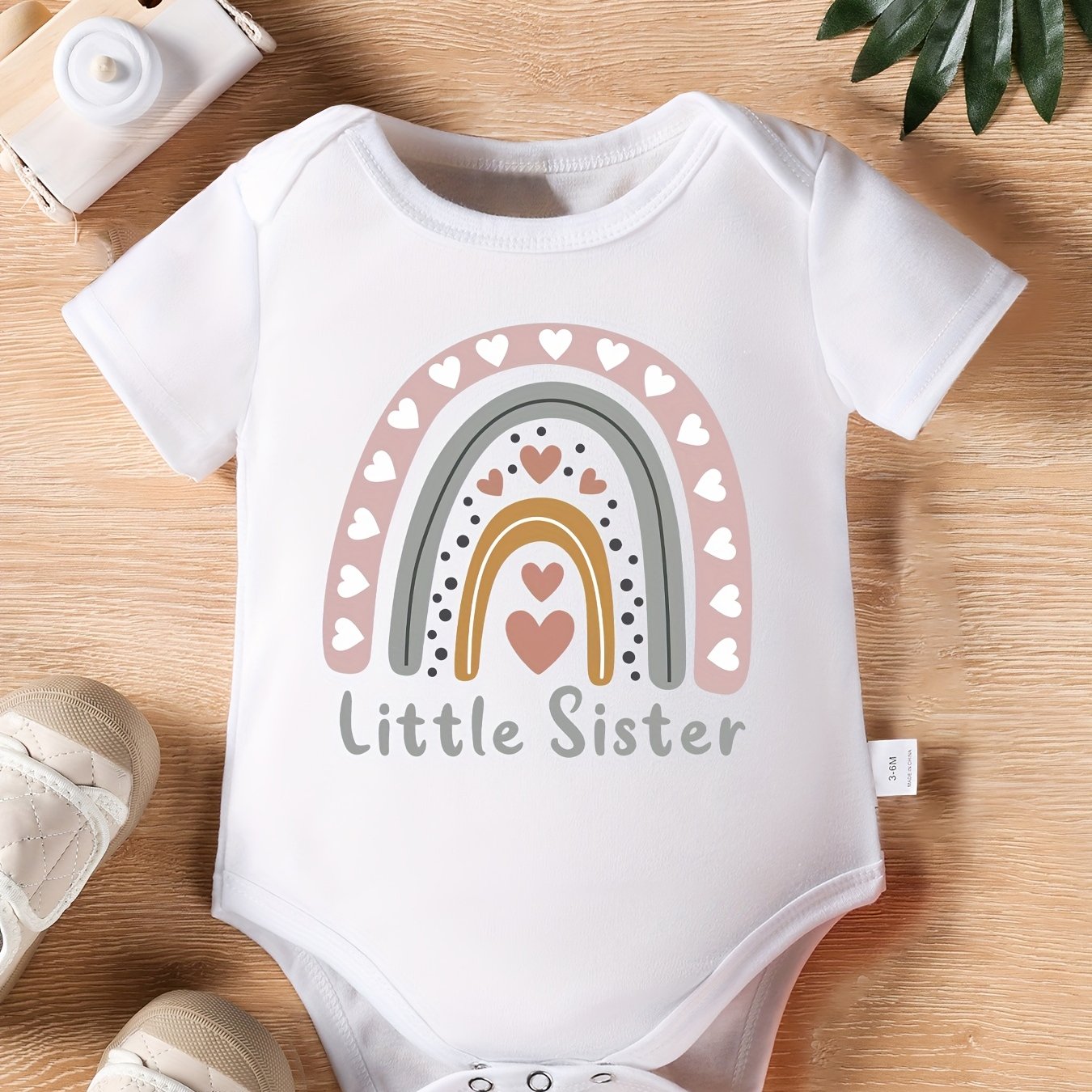 Single Piece, Needs To Be Separately. Family Set, Family Set, Set Dx5234-hy3808 Summer Baby Boy And Girl Triangle Romper Girl's T-shirt Big/little Sister Letter Print, For Outdoor