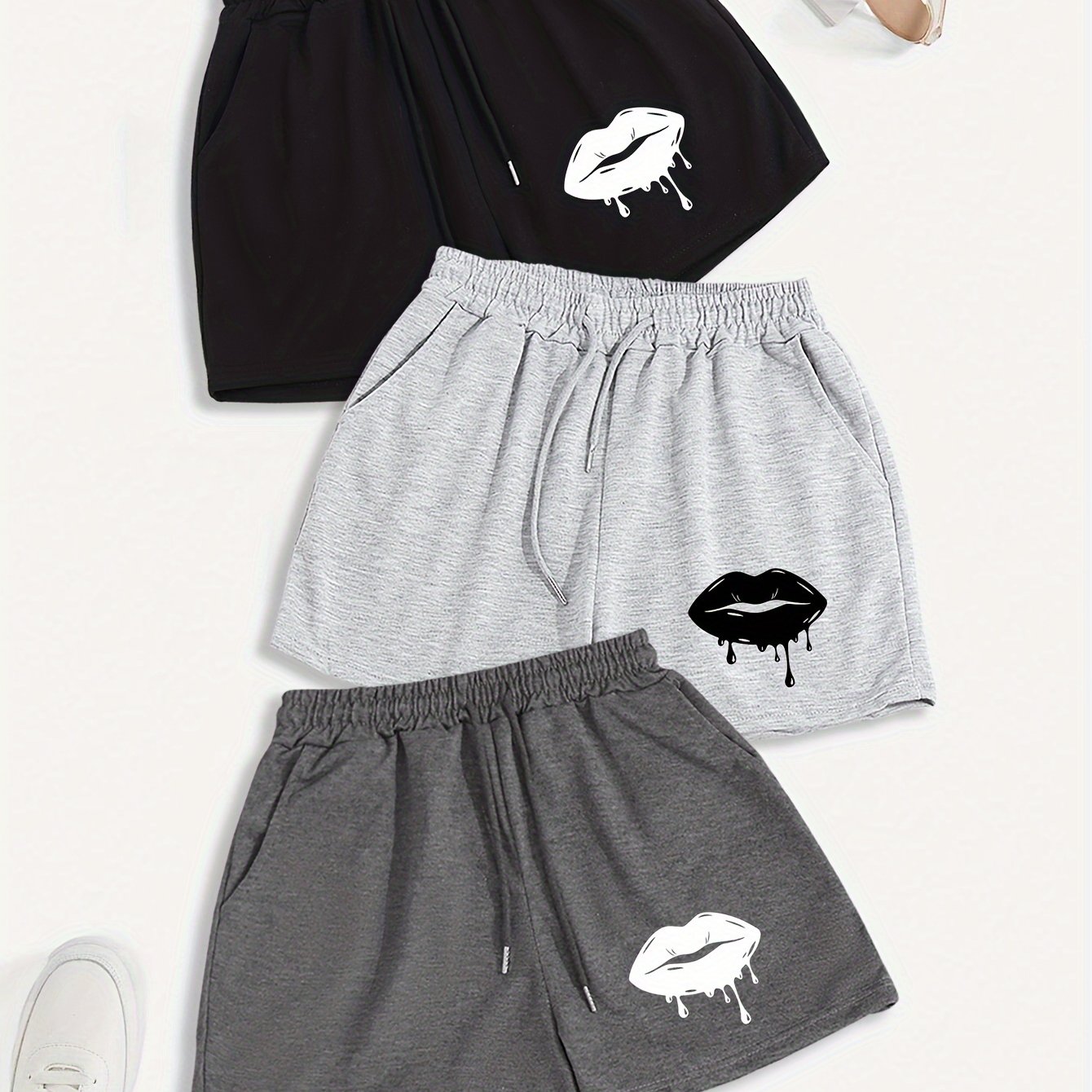 TEMU 3pcs Drawstring Shorts, Casual Shorts, Women's Clothing