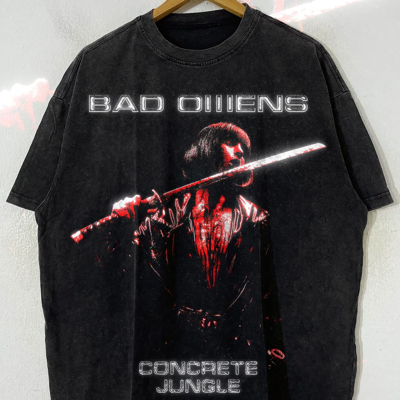 Vintage Bad Omen T-shirt - & Metal Band Logo Graphic Oversized Black Tee, Dtg Printed Retro Streetwear, 100% Unisex Shirt For /metal Fans, -, Casual Wear