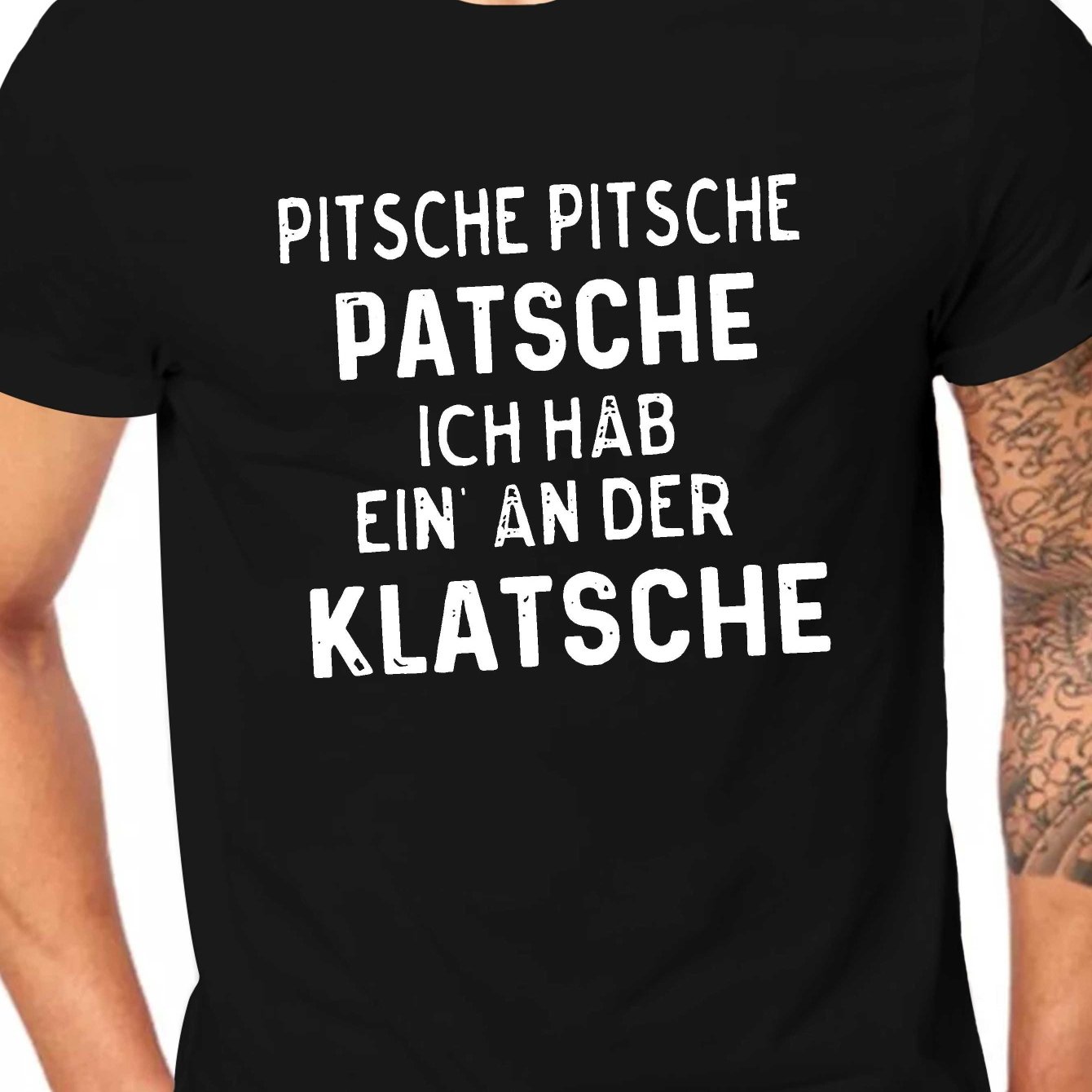 Plus Size Pitsche Pitsche Patsche Crinkle Men's T-shirt, Plus Size
