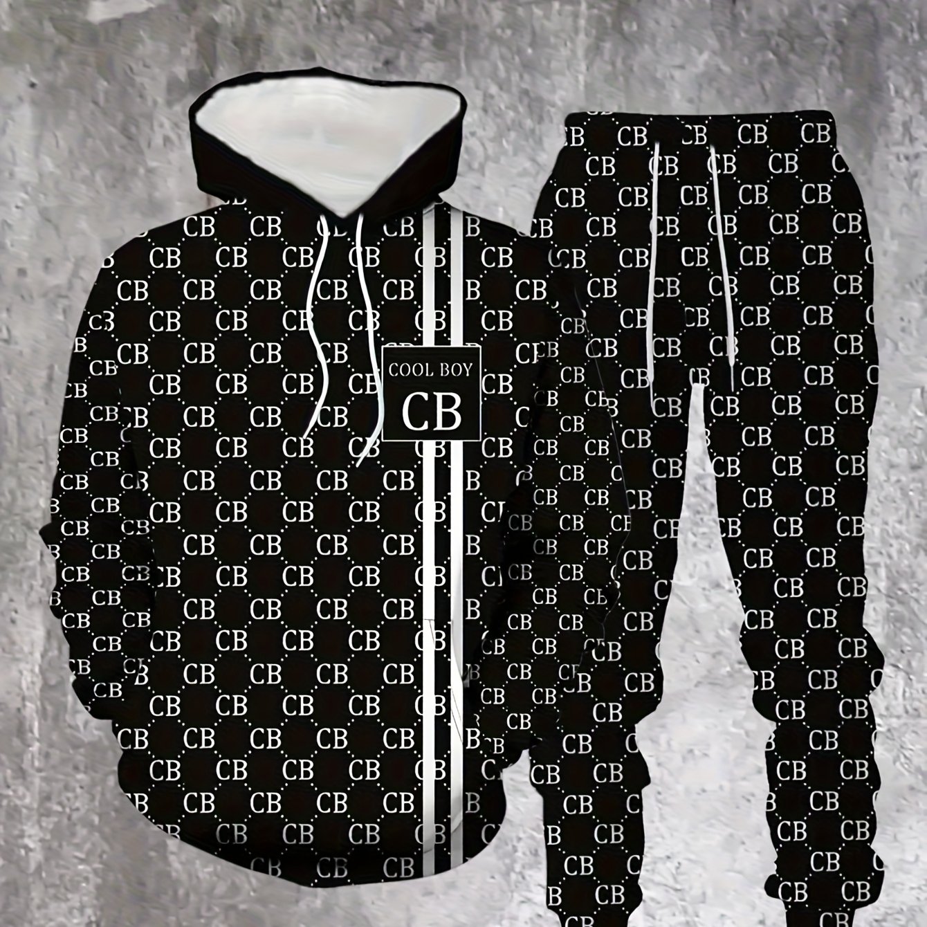 TEMU Men's Stylish Casual Trendy Sports Hoodie Set