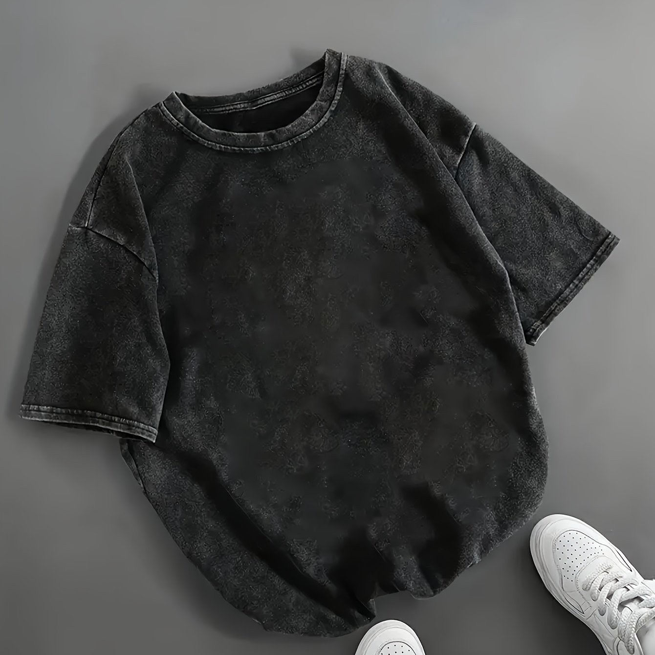 Image of Fashion Short-sleeved T-shirt Women's Heavyweight Pure Washed Short-sleeved T-shirt Sense Niche Unique #1111