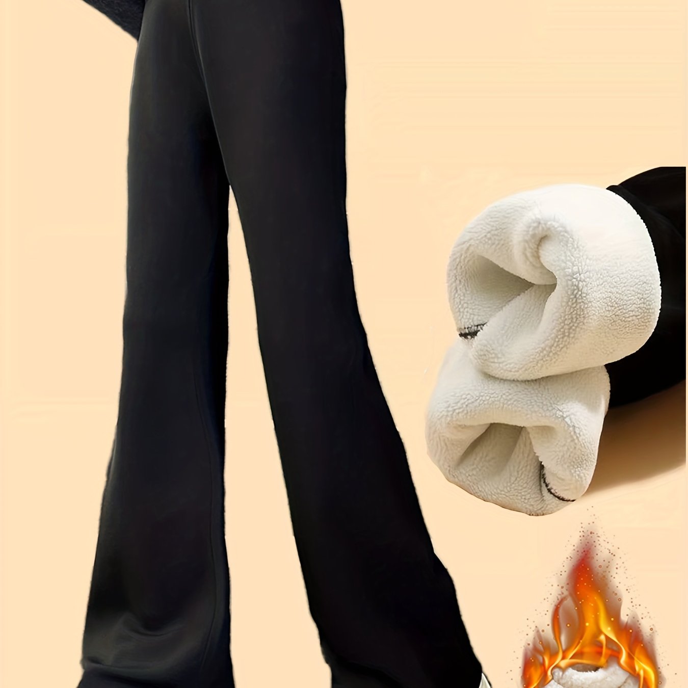Girls Fleece Flared Trousers For Outdoor Wear 2025 Winter New Fashionable Chic Easy Versatile Medium To Large Size Thickened -one Fleece Warm Long Pants