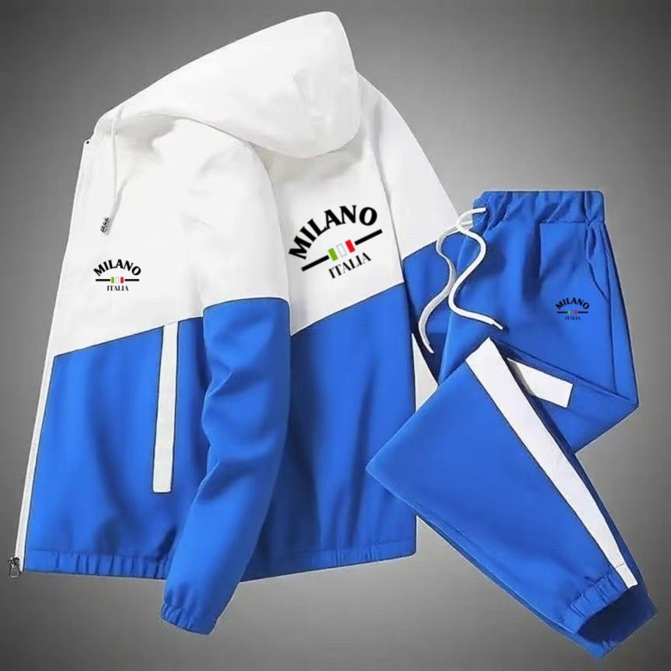 2pcs Set: Men's Casual Sportswear - Long-sleeve Hooded Jacket And Drawstring Pants (multiple Colors ), Plus Size
