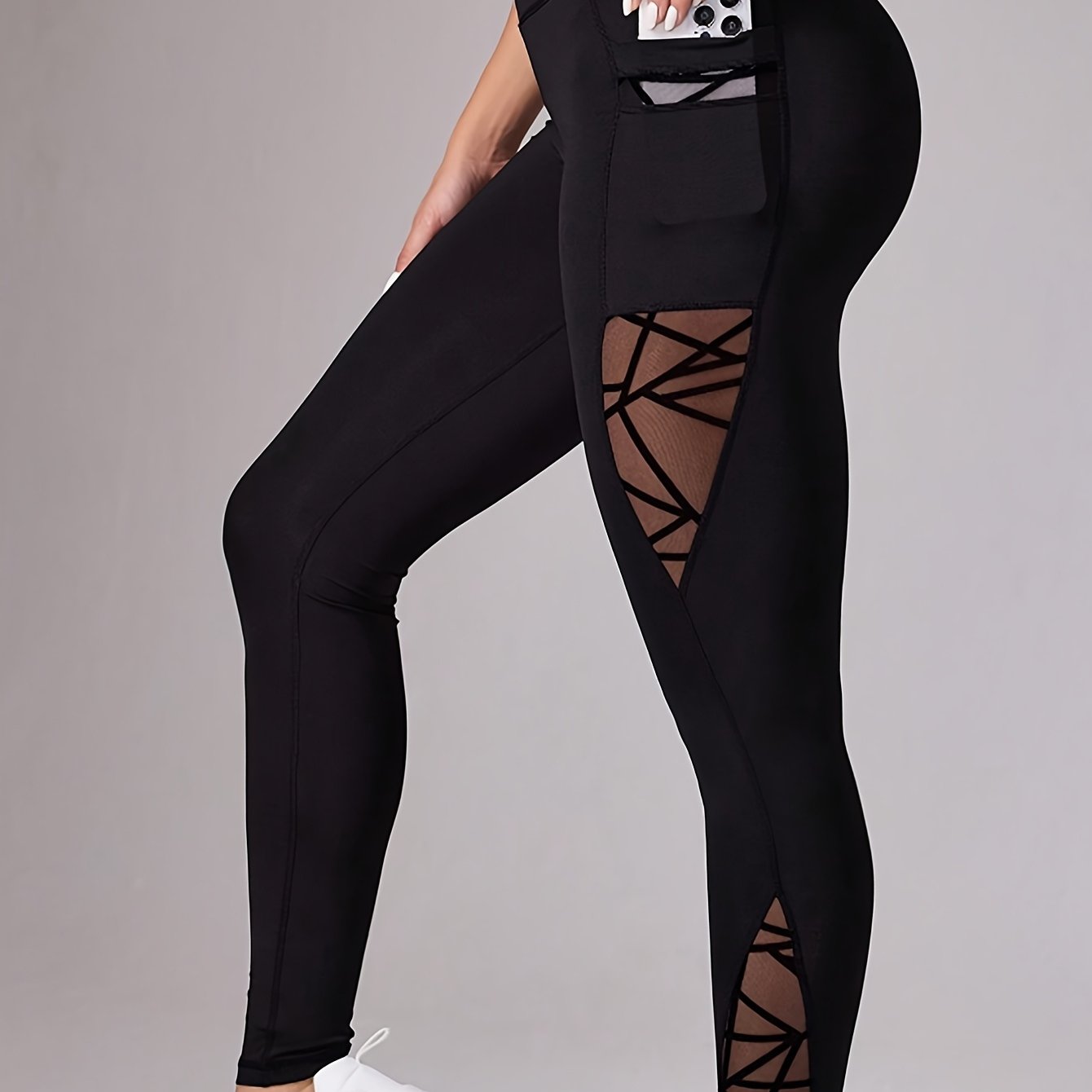 Women's Fashion Apparel, Mesh Pants For Women, Black Long Pants With Pockets, Mesh , For, S,, And Daily Casual Wear
