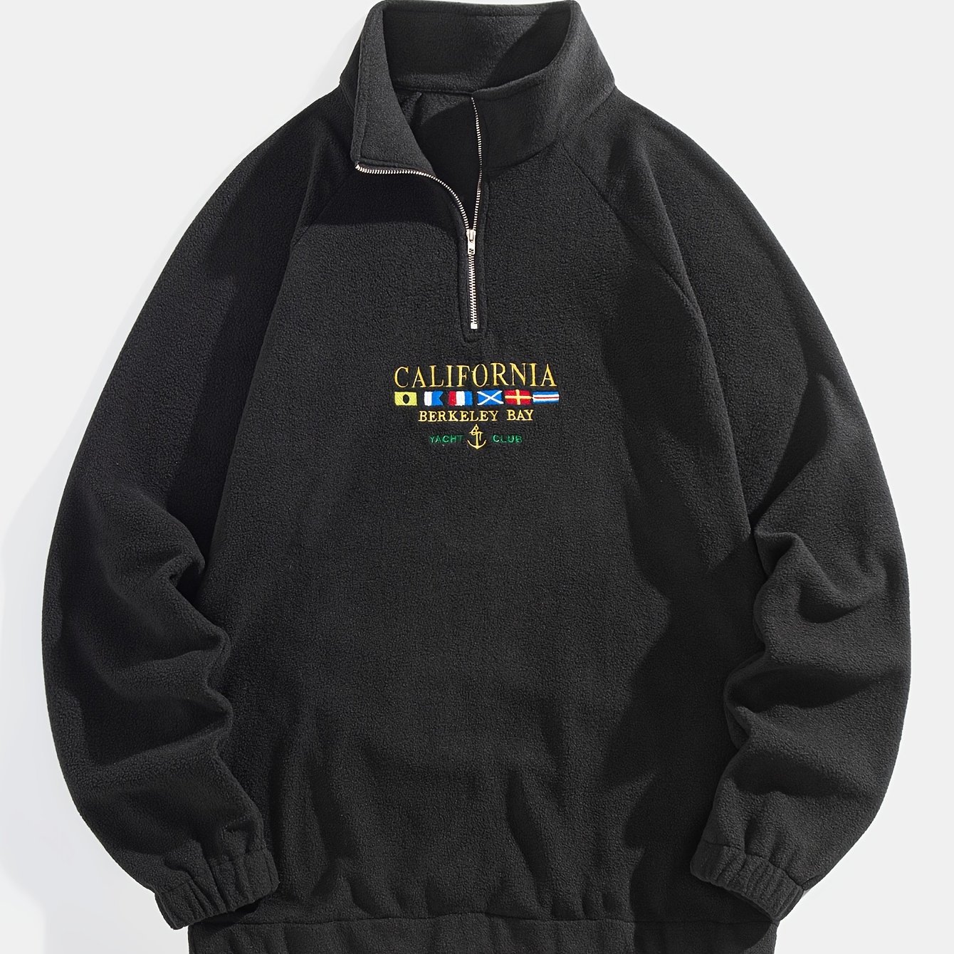 Fleece High Neck Embroidered Sweatshirt