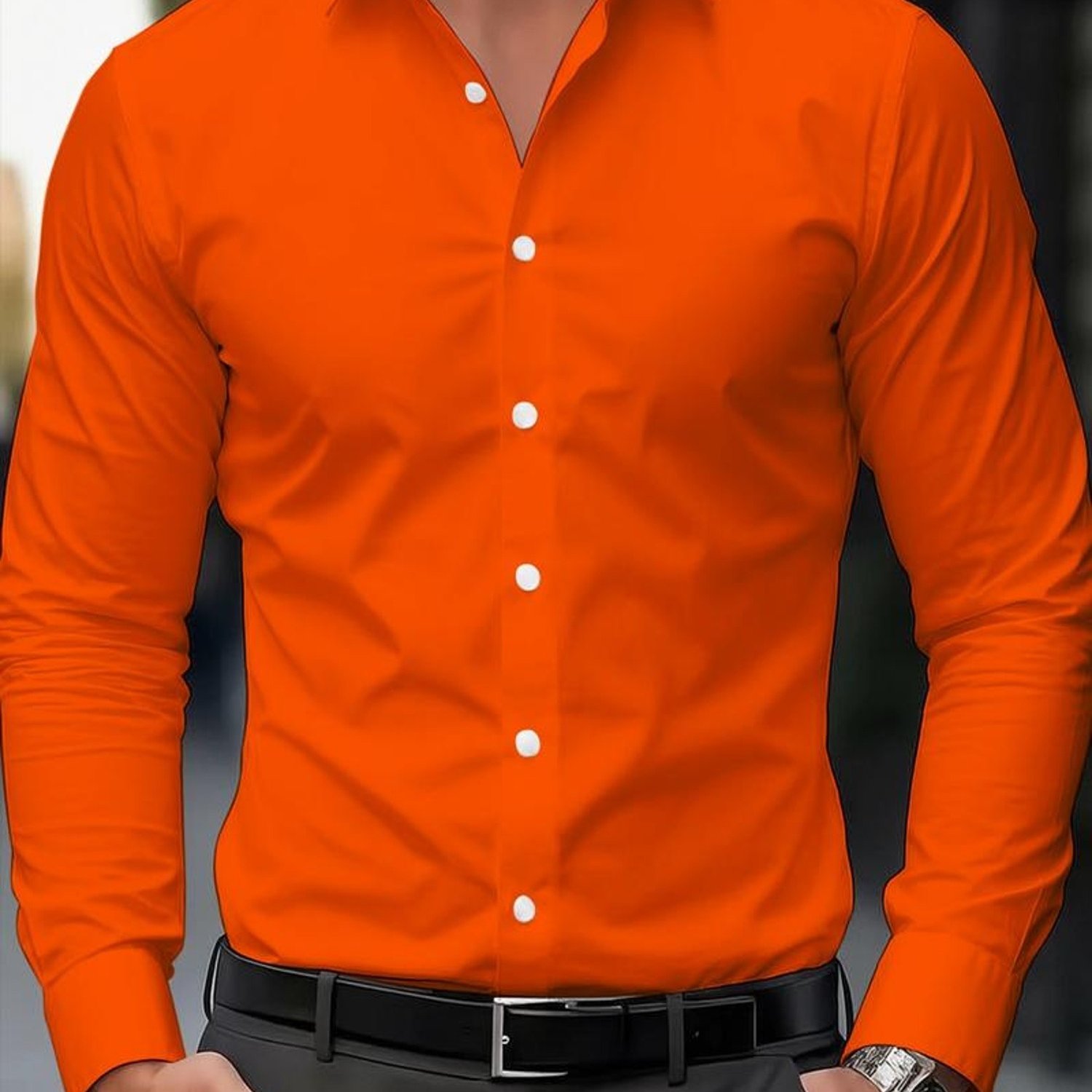 TEMU Print Design - Non-textured Men' Artistic Print Long Sleeve Shirt With Lapel, Easy And Casual Top