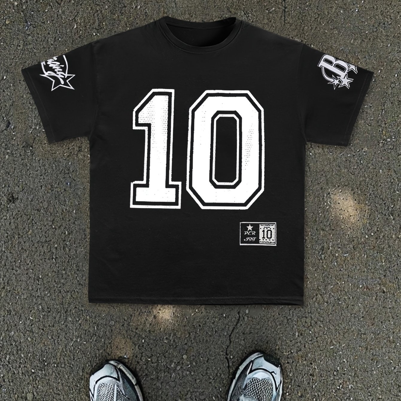 TEMU Men's Short-sleeve Letter Print T-shirt, Suitable For Summer , Casual And Versatile Short Sleeves