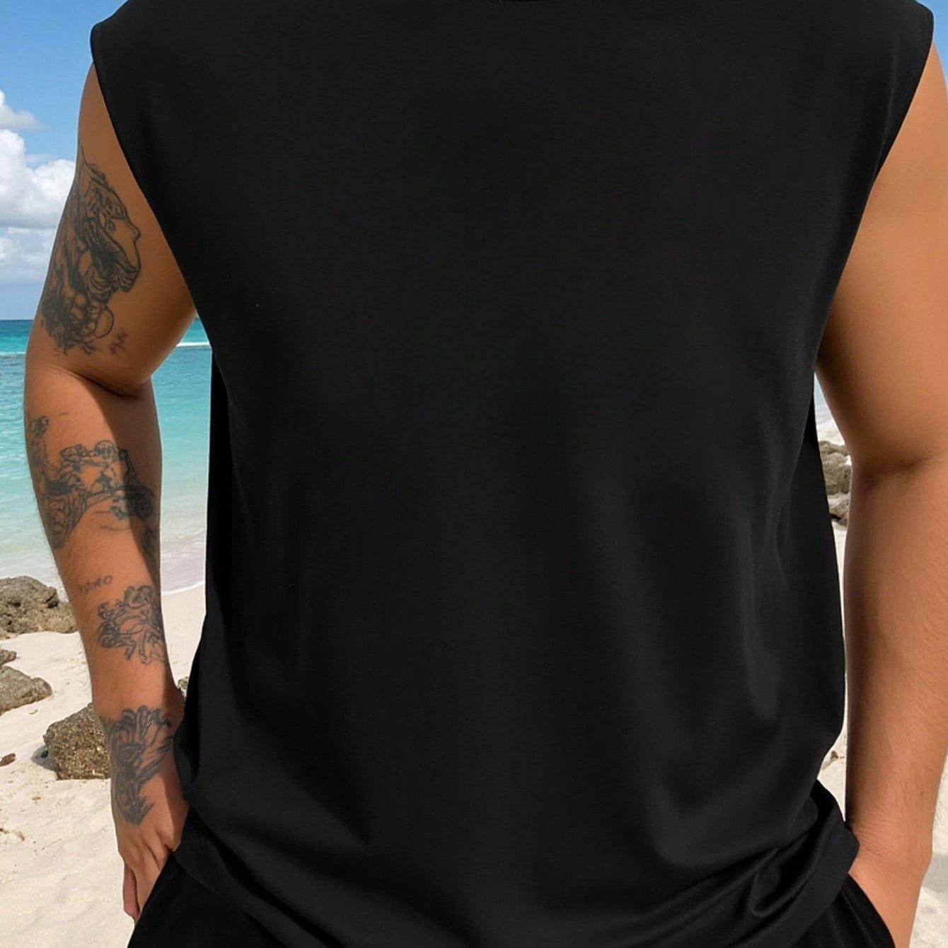 TEMU Men's Breathable Sleeveless Shirt - Athletic Tank Top With Gym Wear, Machine Washable Summer Workout Outfits Suitable For , Gym & Casual Wear,