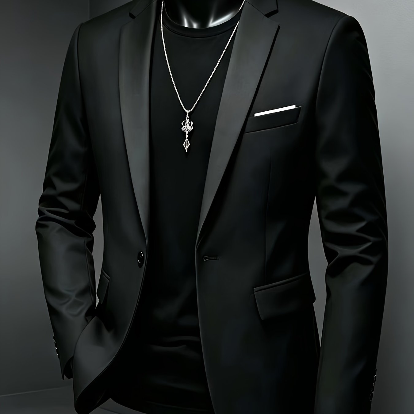 TEMU Men's Basic Solid Color Single-breasted Suit Jacket, Suitable For Weddings, Ceremonies, Parties, And Occasions, Smart Casual