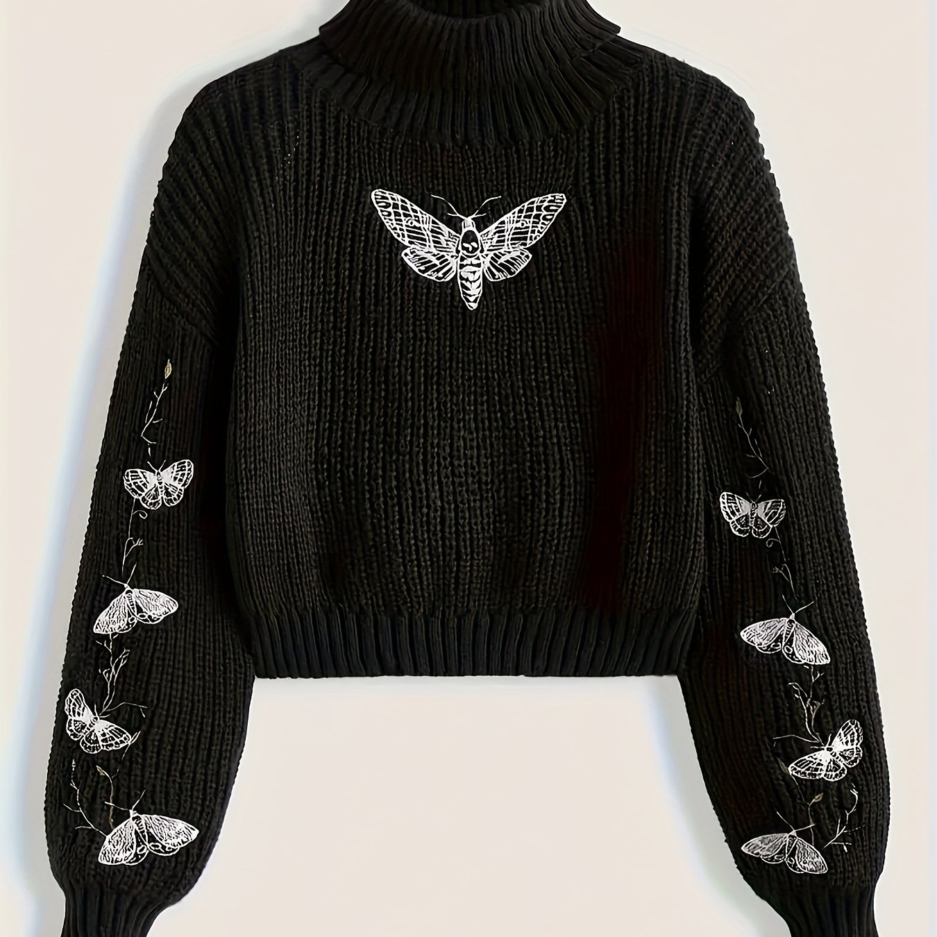 TEMU Pull à col brodé papillon pour femme, style directionnel BK0703048, tendance mode