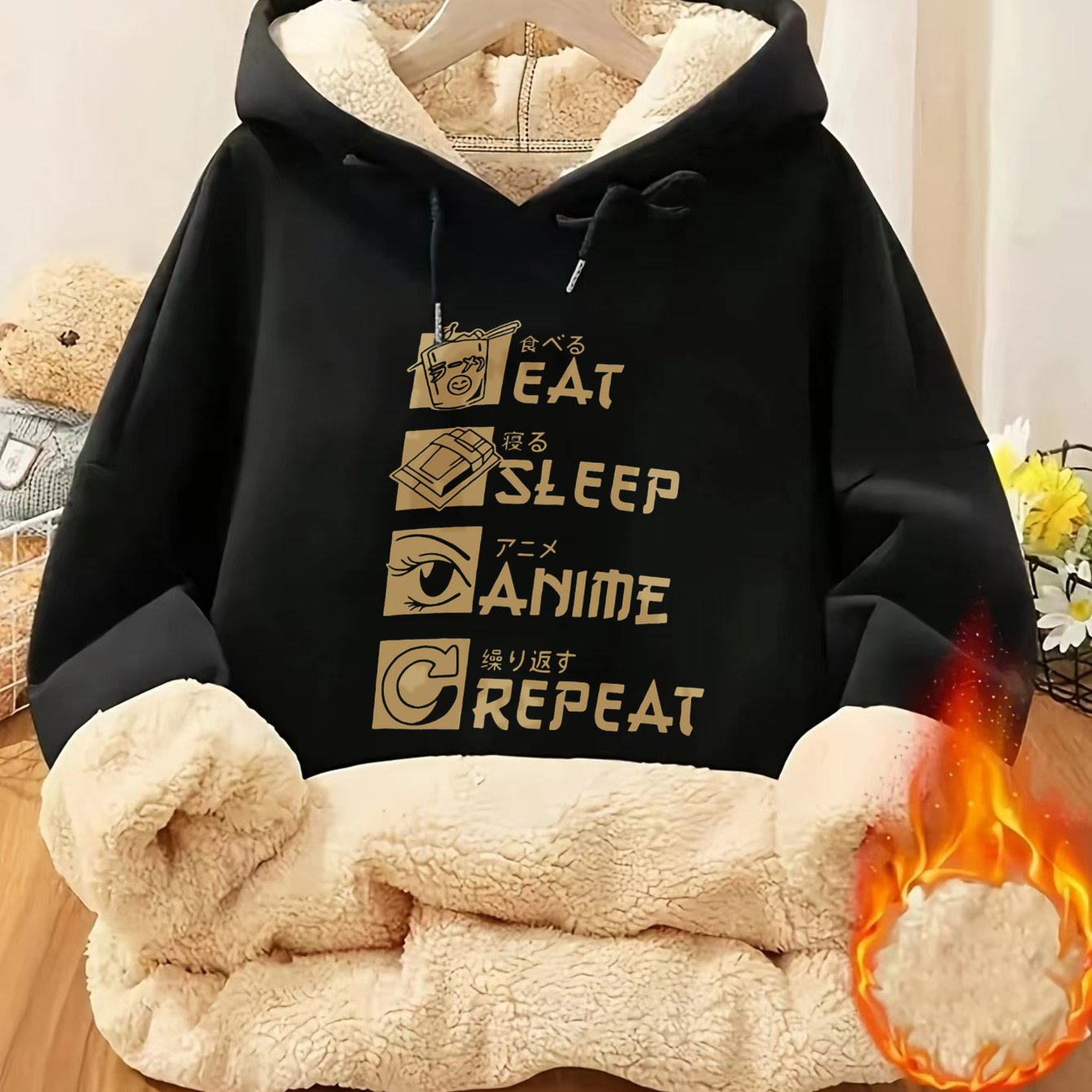 TEMU Sudadera casual con capucha para hombre, estampado y cordón ajustable, ideal para invierno y otoño