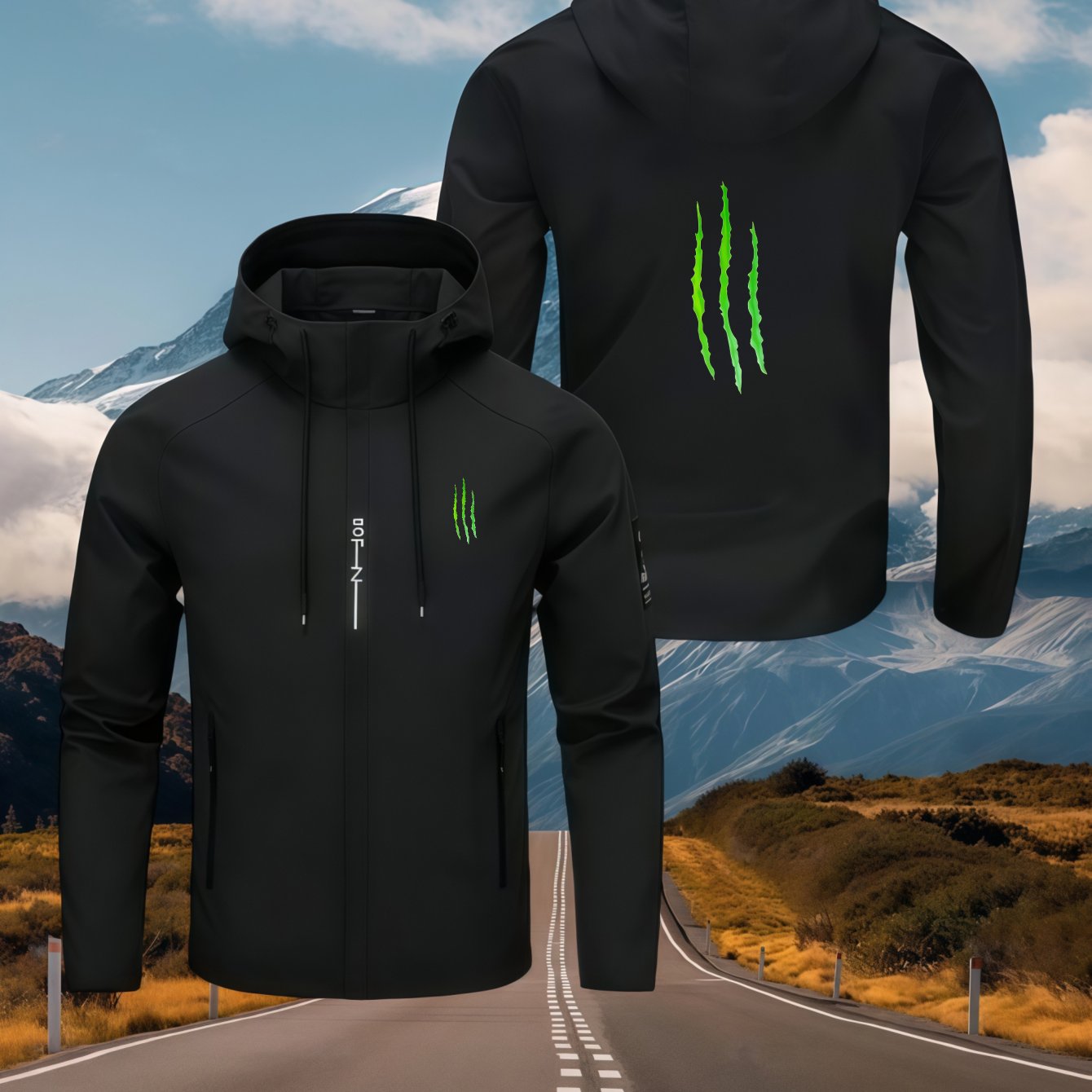 TEMU Men's Trendy Spring And Autumn Hooded Jacket Marks Business Hooded Versatile Men's Sports Jacket For Outdoor Running Enthusiasts