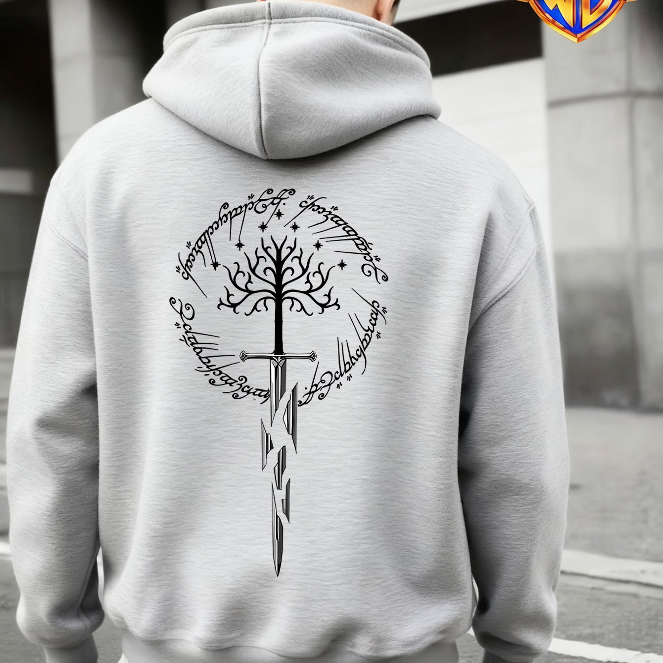 TEMU Popular Men's Hooded Sweatshirt, Gift , [the ] Broken Holy Sword Print Pattern, Men's Fashionable Casual Hoodie Sweatshirt, Showcasing Unique