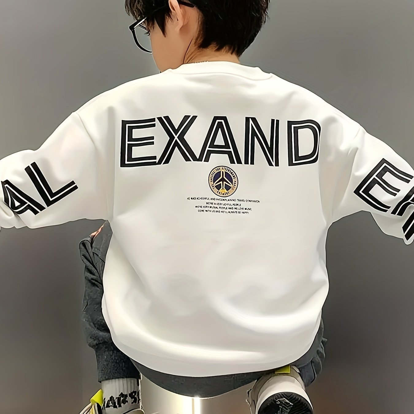 Image of Boys' Spring Outfit Sweatshirt Middle To Big Kids 2024 New Boys' Spring Autumn Style Kids' Style