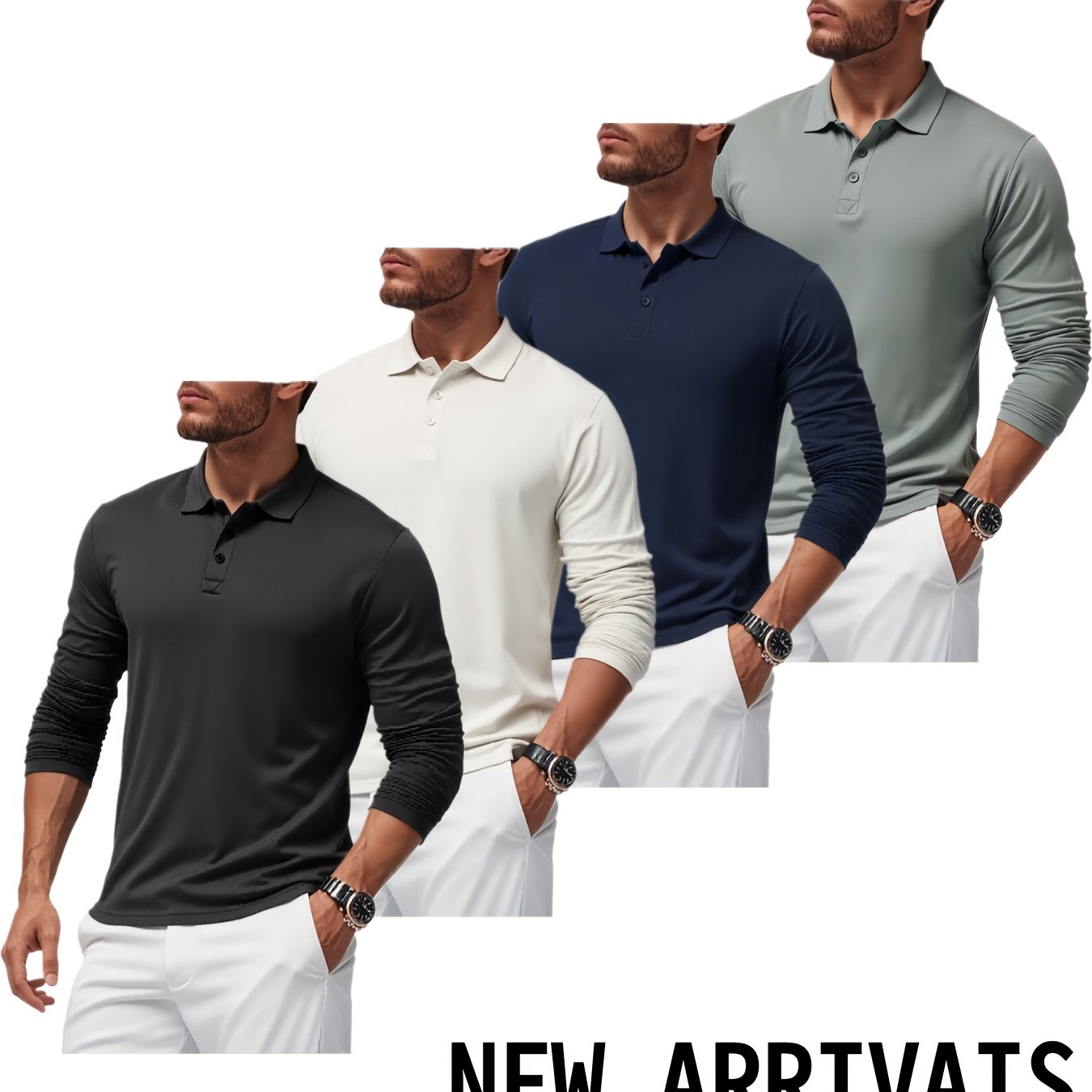 TEMU 4pcs - Men's Long Sleeve Shirts | Men's Fashionable And Versatile | Men's And Women's Spring And Autumn Workwear | Christmas Gift | Suitable