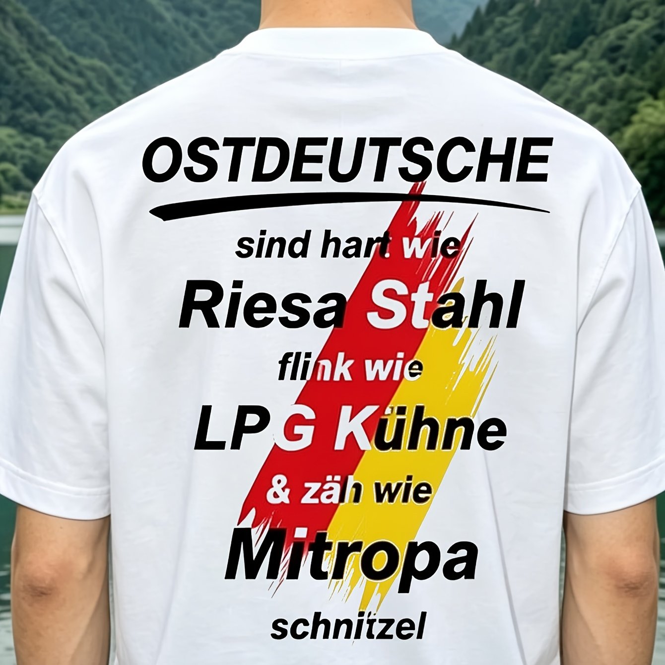 East German Vintage Retro Back T-shirt - Ddr Heritage Design With German Text Car Graphic - Casual Casual Attire For Men - Fit Machine Washable - Ossi Deutsch Comb Outdoor Leisure Breathable