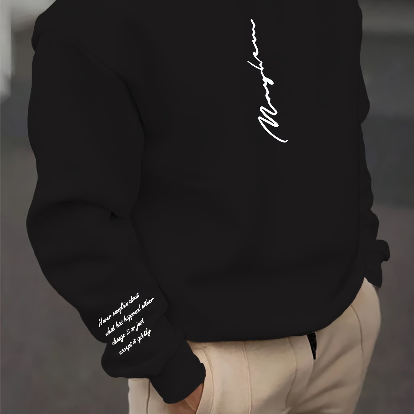 TEMU Fashion Print Fashionable Long Sleeve Sweatshirt - Comfortable Crew Neck, For Outdoor Sports, Style