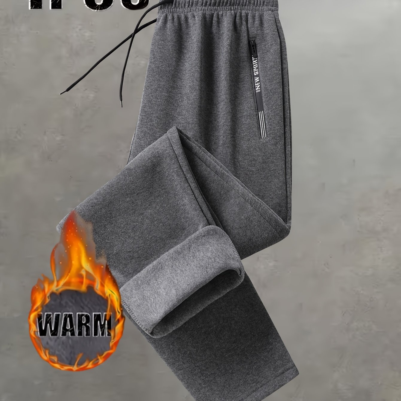 TEMU Pantaloni da a con in pile -inverno - Pantaloni casual e spessi con tasche con cerniera a e coulisse elasticizzata in vita, adatti per a casa,